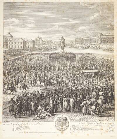 Ludvig XIV i procession over Pont Neuf (midterste del)