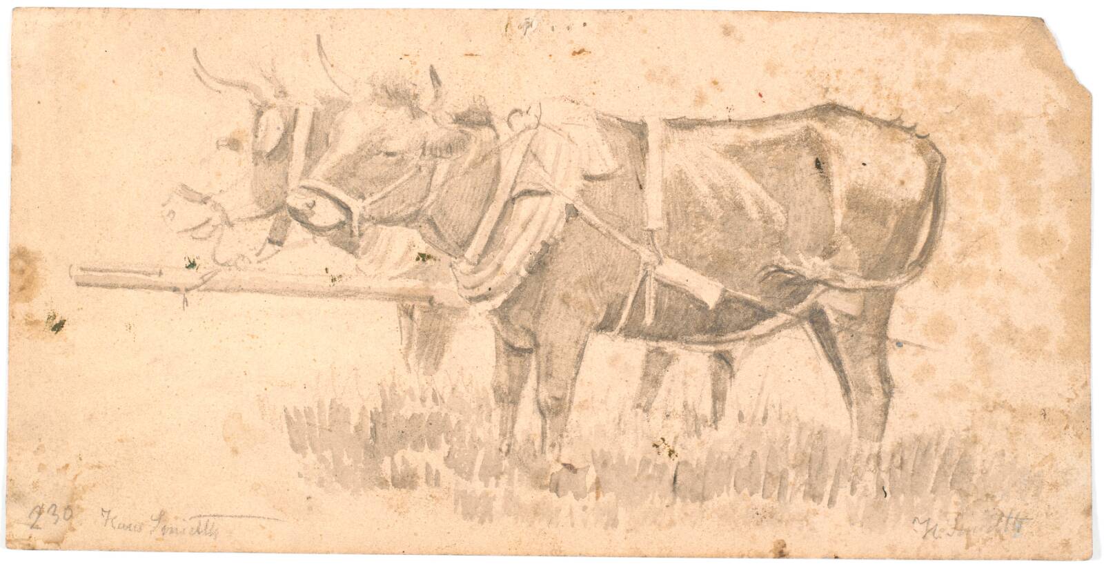 To trækstude, Hans Smidth, 1870-1875