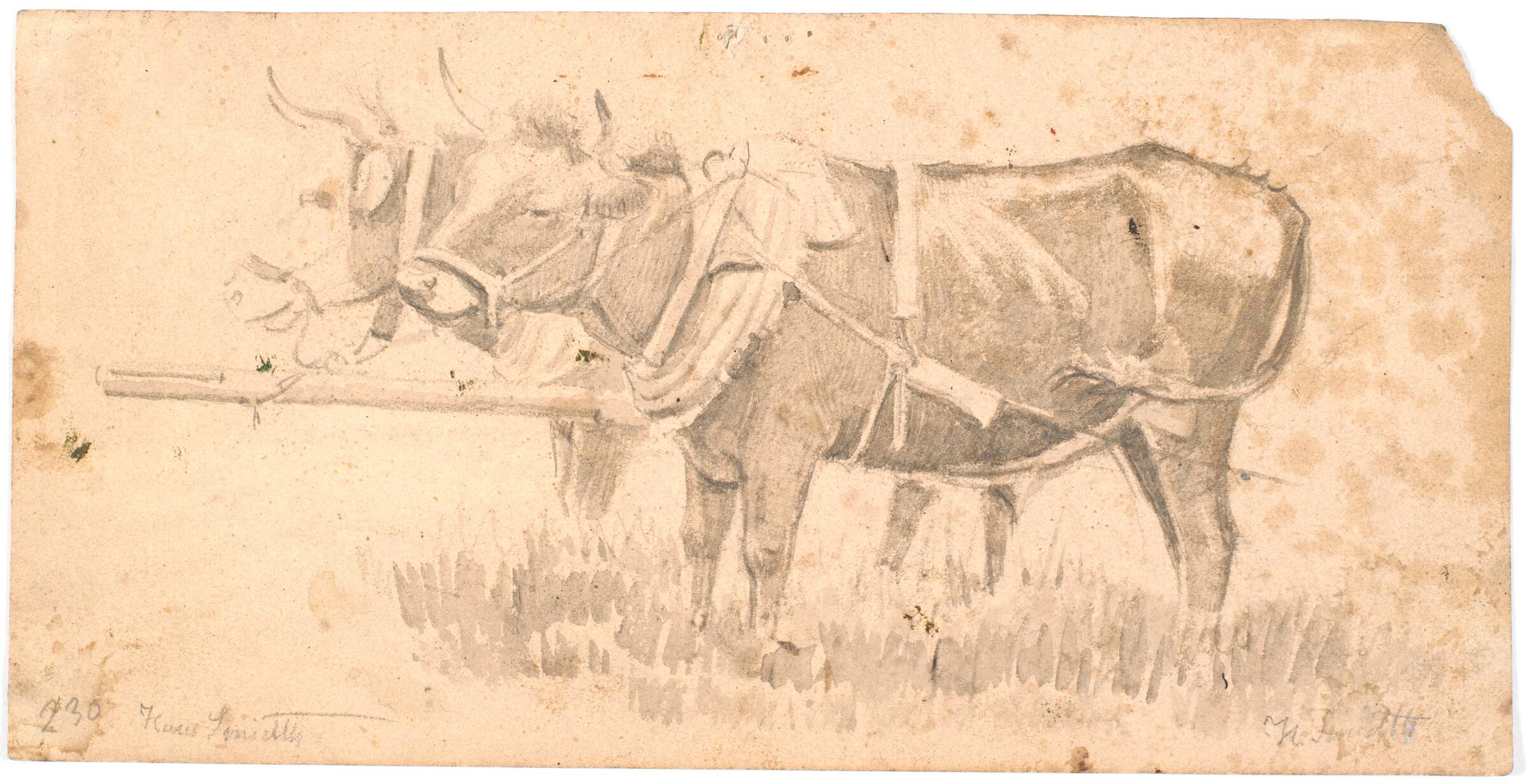 To trækstude, Hans Smidth, 1870-1875