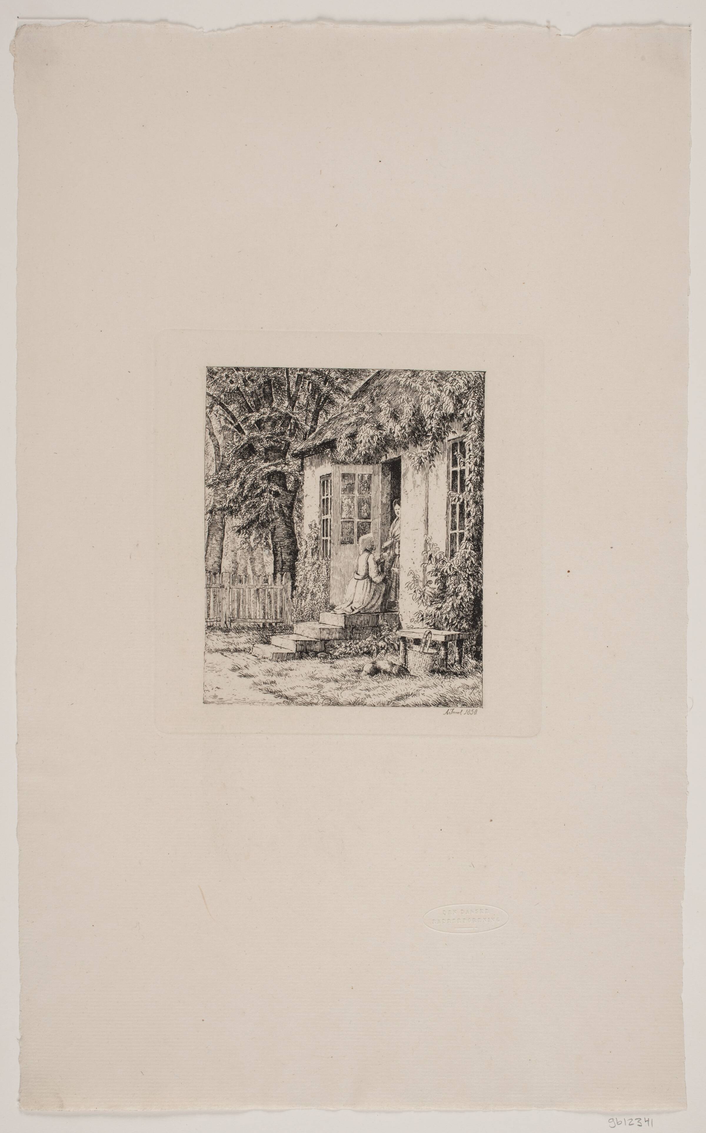 Fiskerkonen ved landstedet, Andreas Juuel, 1850