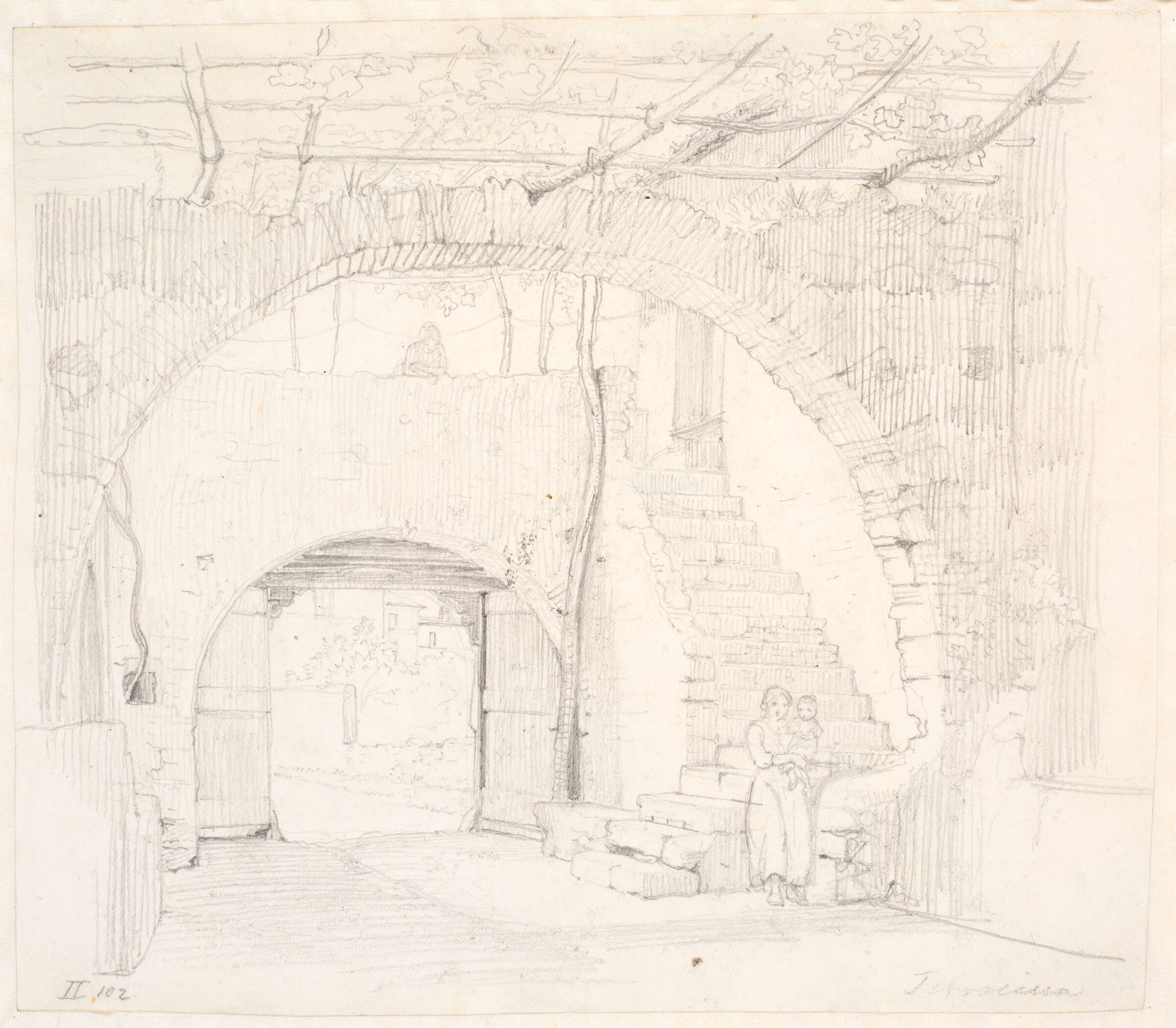 Fra en gade i "Terracina", Wilhelm Marstrand, 1810-1873