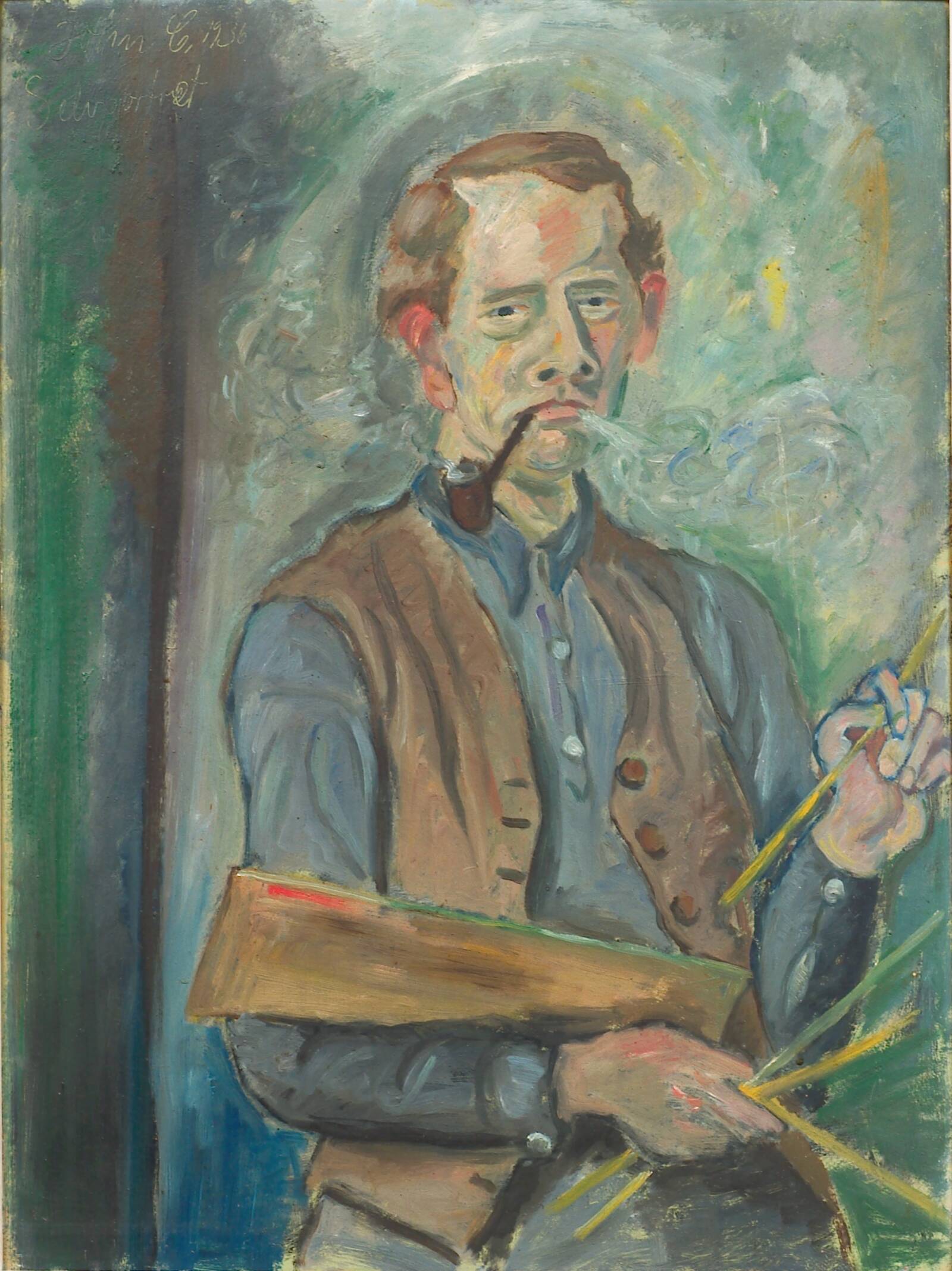 Selvportræt, John Christensen, 1936