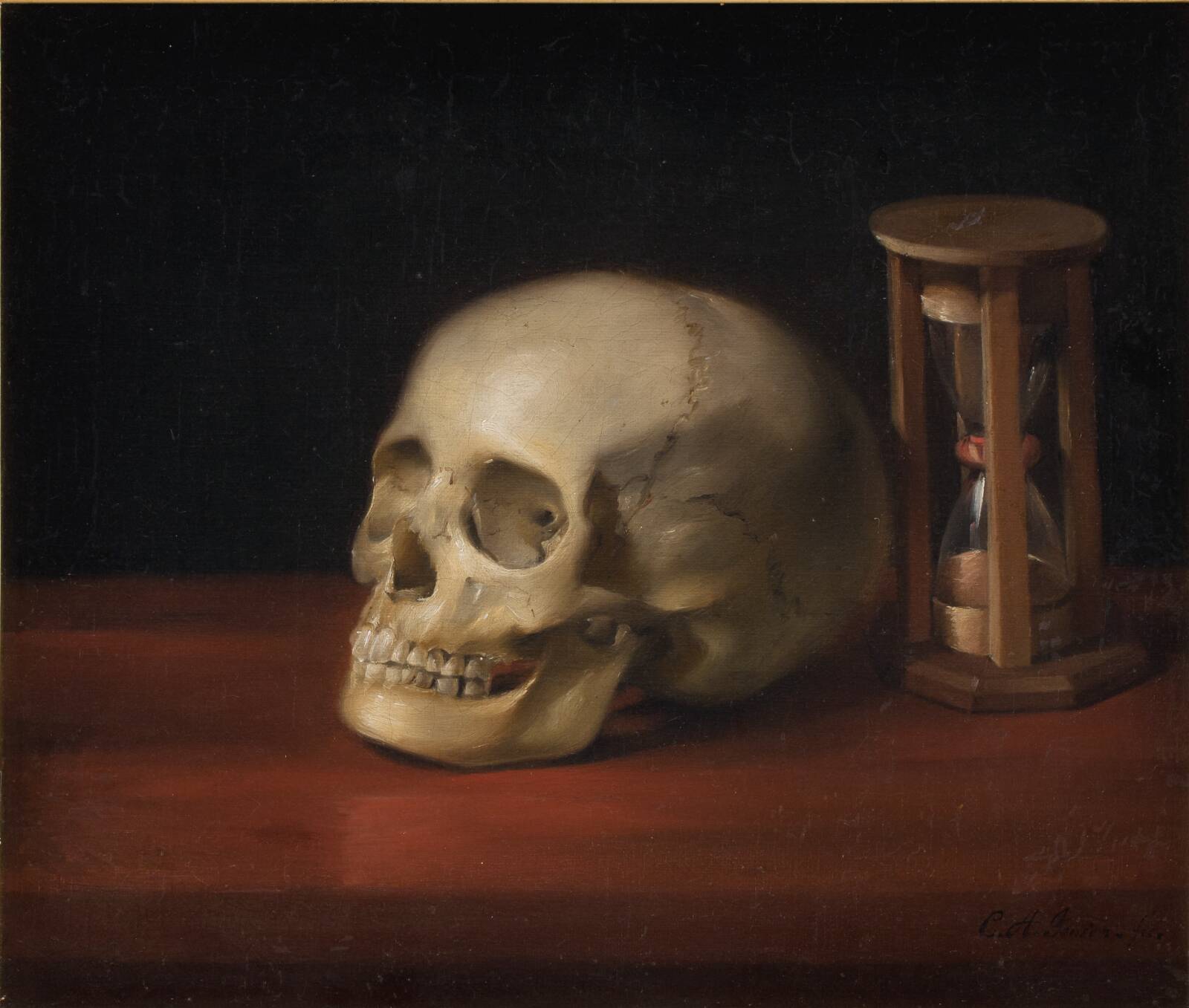 Dødningehoved og timeglas, C.A. Jensen, 1714-1814