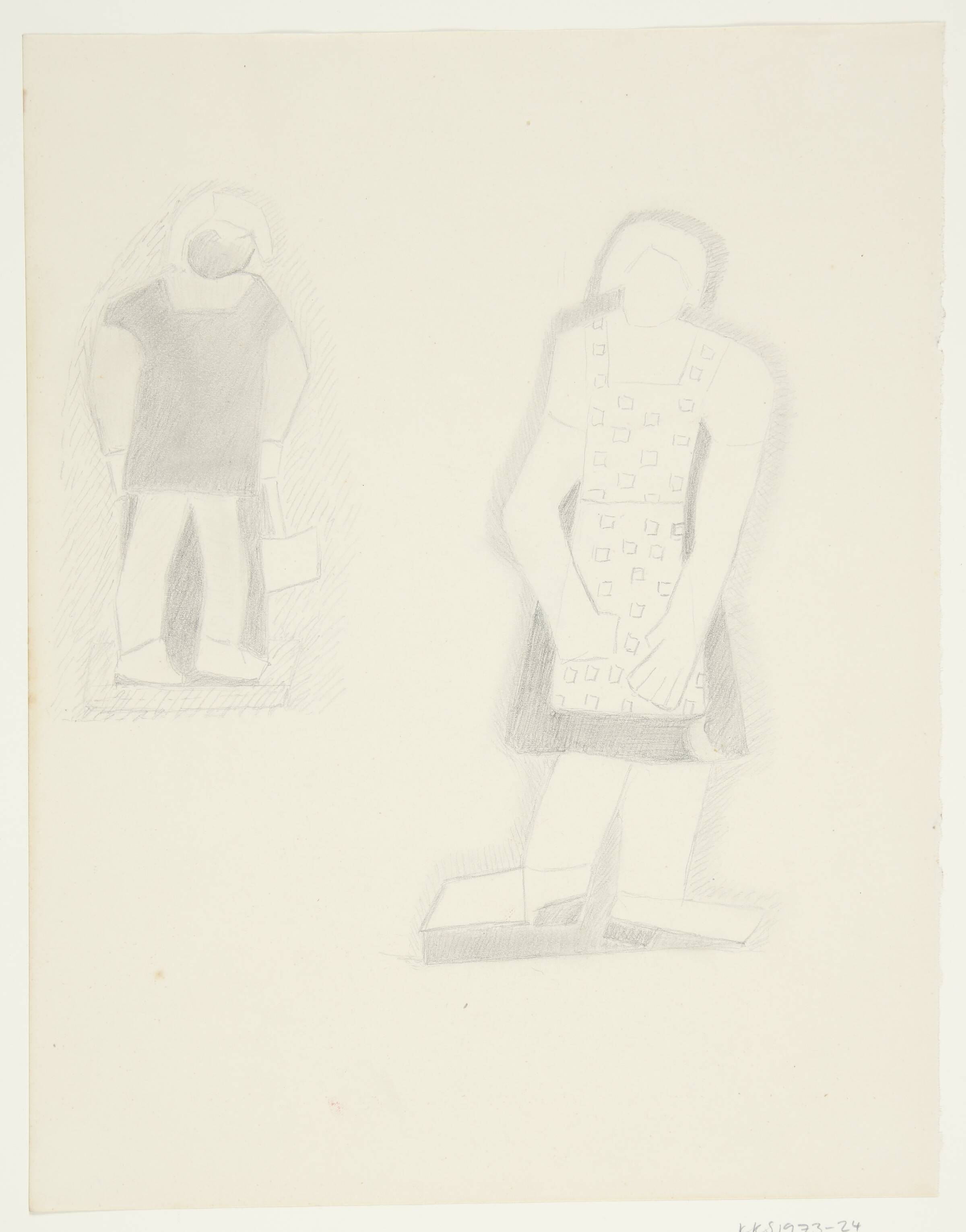 Studieblad med dame og pige, Else Fischer-Hansen, 1934-1935