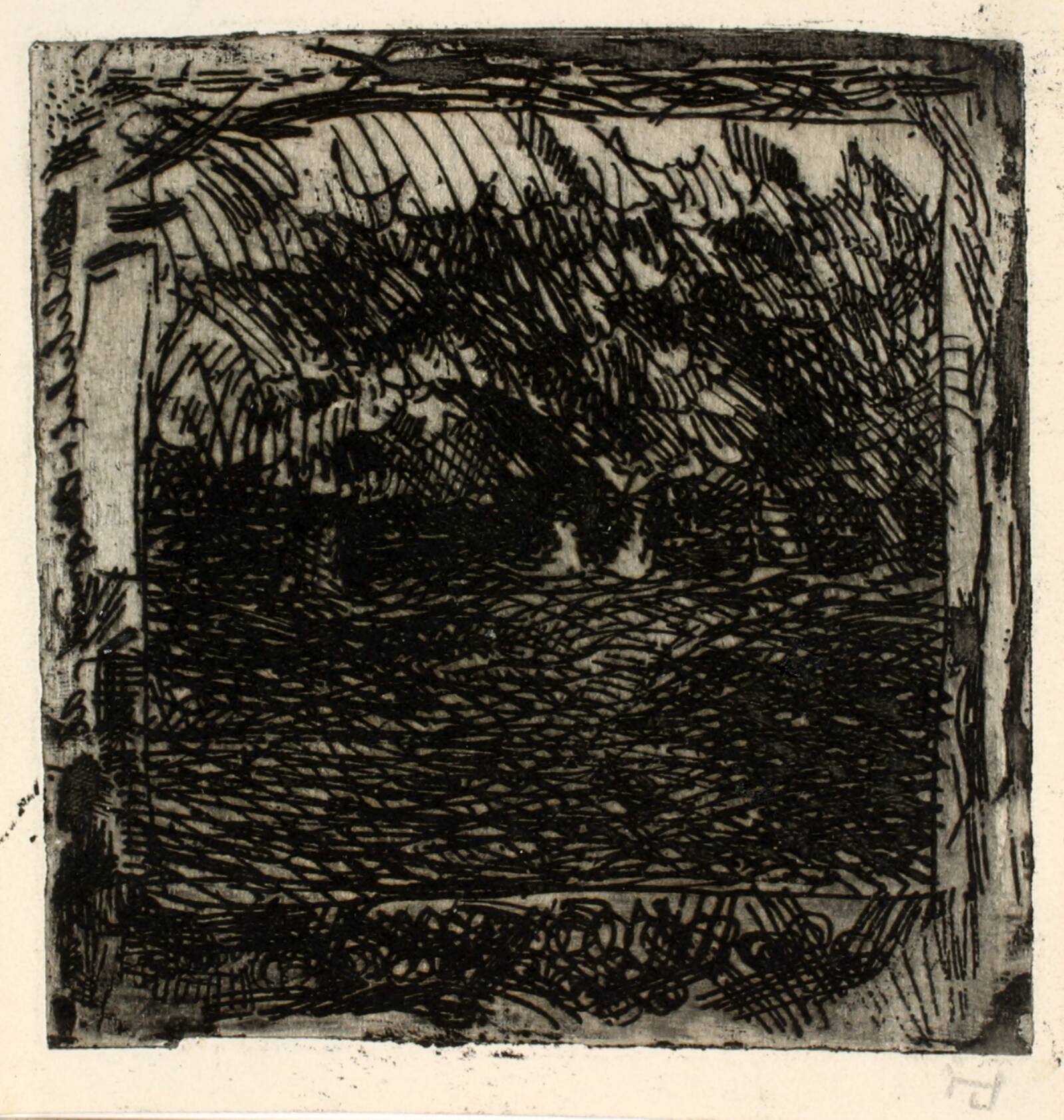 Landskab med træer, Holger J. Jensen, 1940-1949