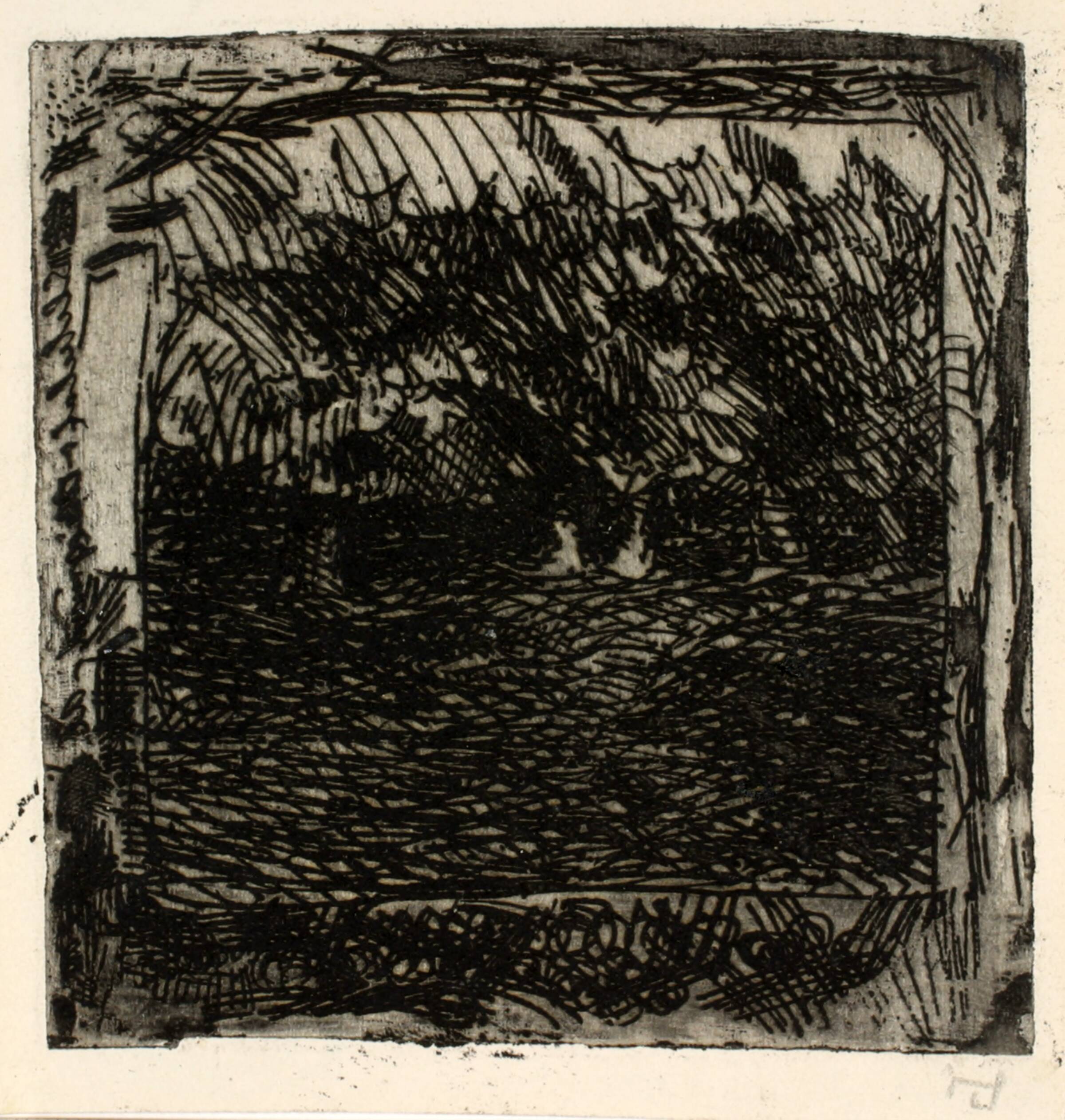 Landskab med træer, Holger J. Jensen, 1940-1949