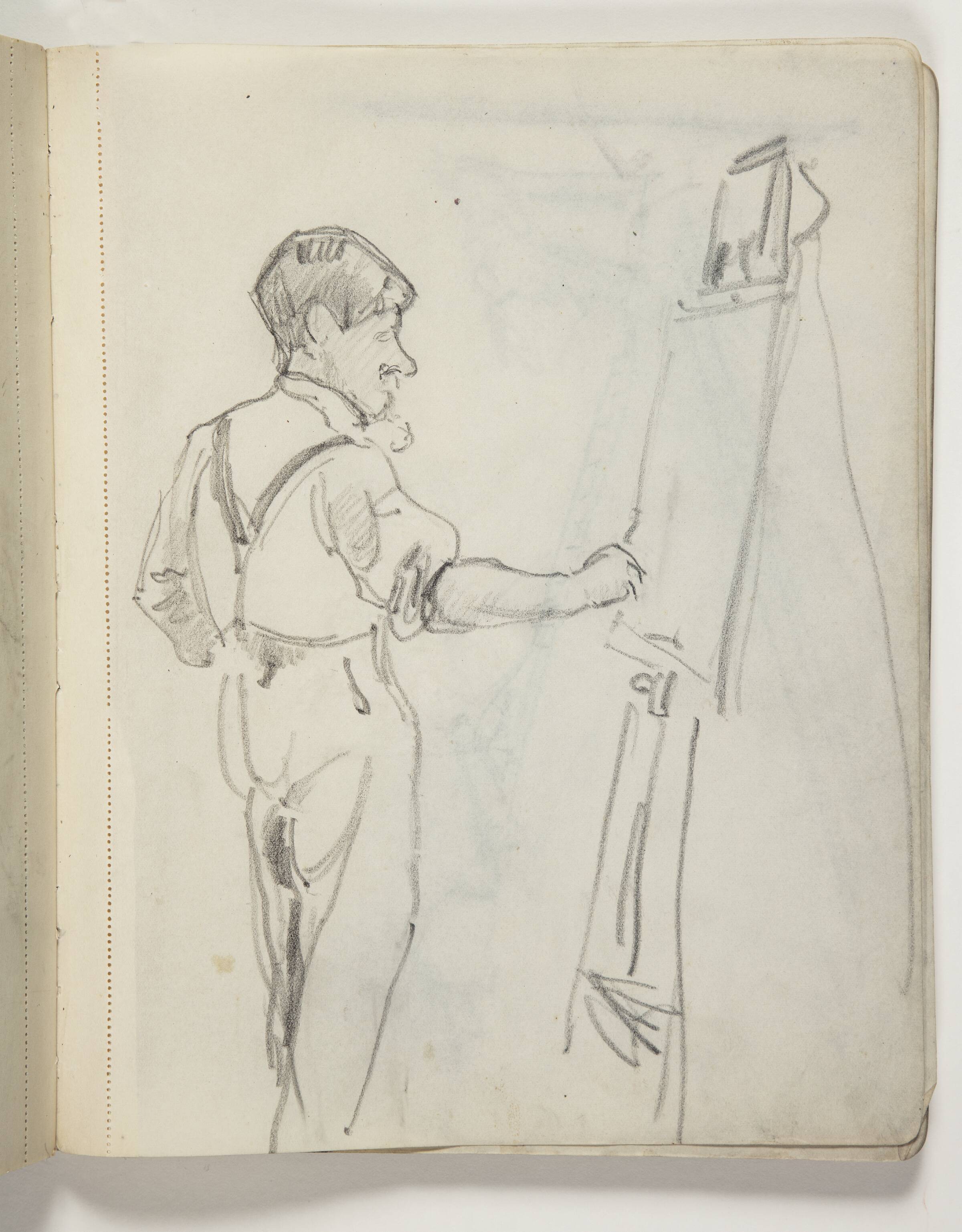 Johannes Larsen ved staffeliet, J.A. Jerichau, 1910