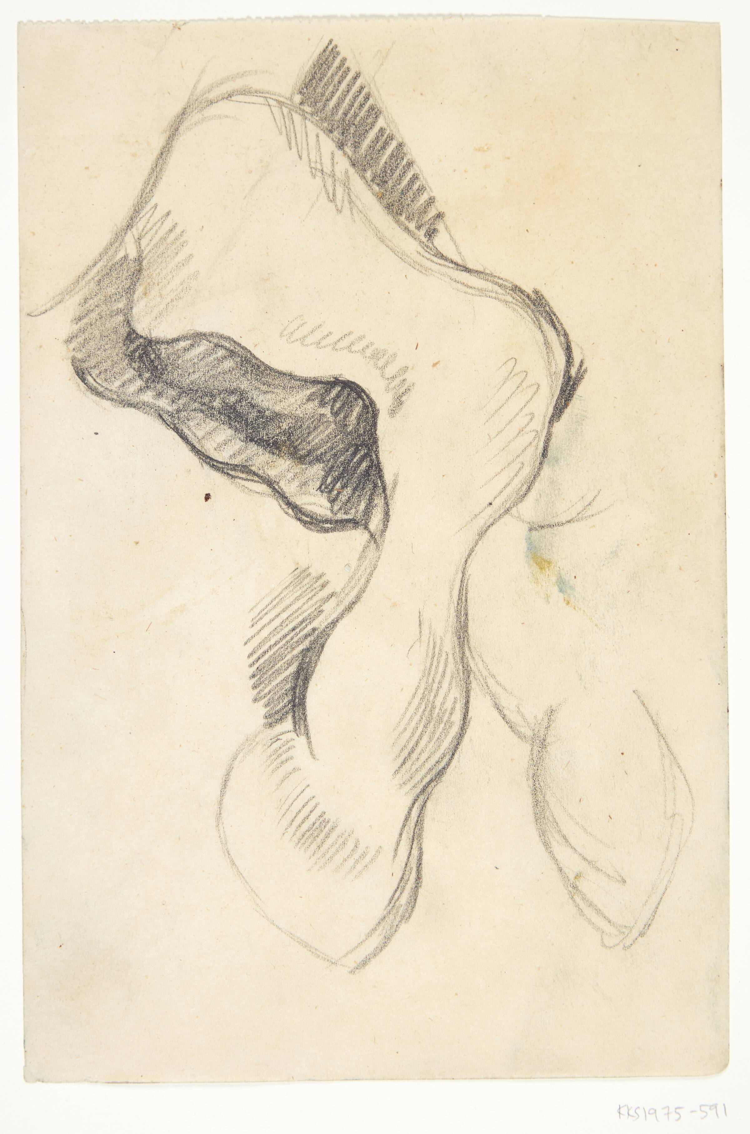 Hestehoved. Kompositionsskitse til P. Uccellos "La Battaglia", William Scharff, 1901-1959