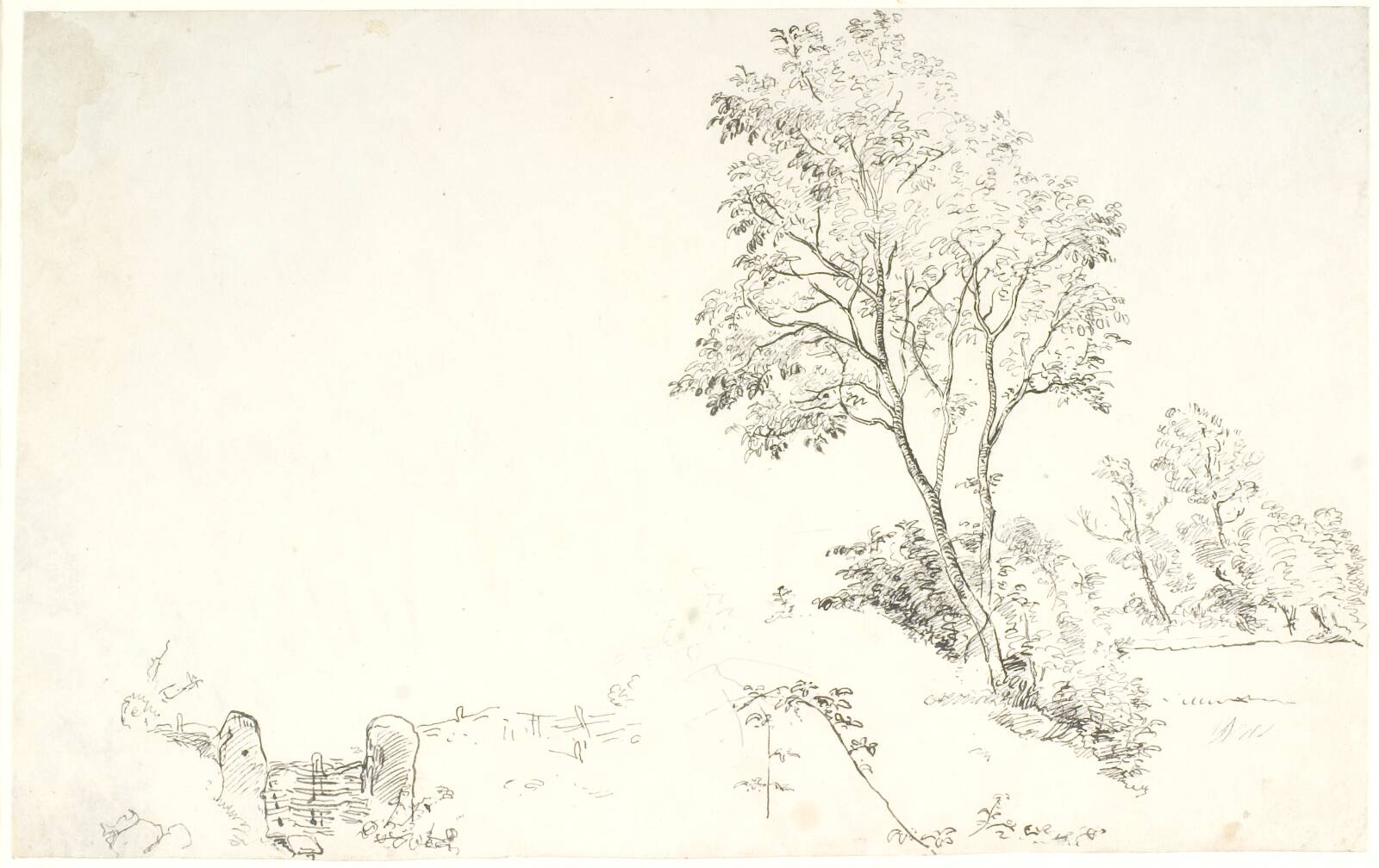 Træstudier og et led, Dankvart Dreyer, 1831-1852