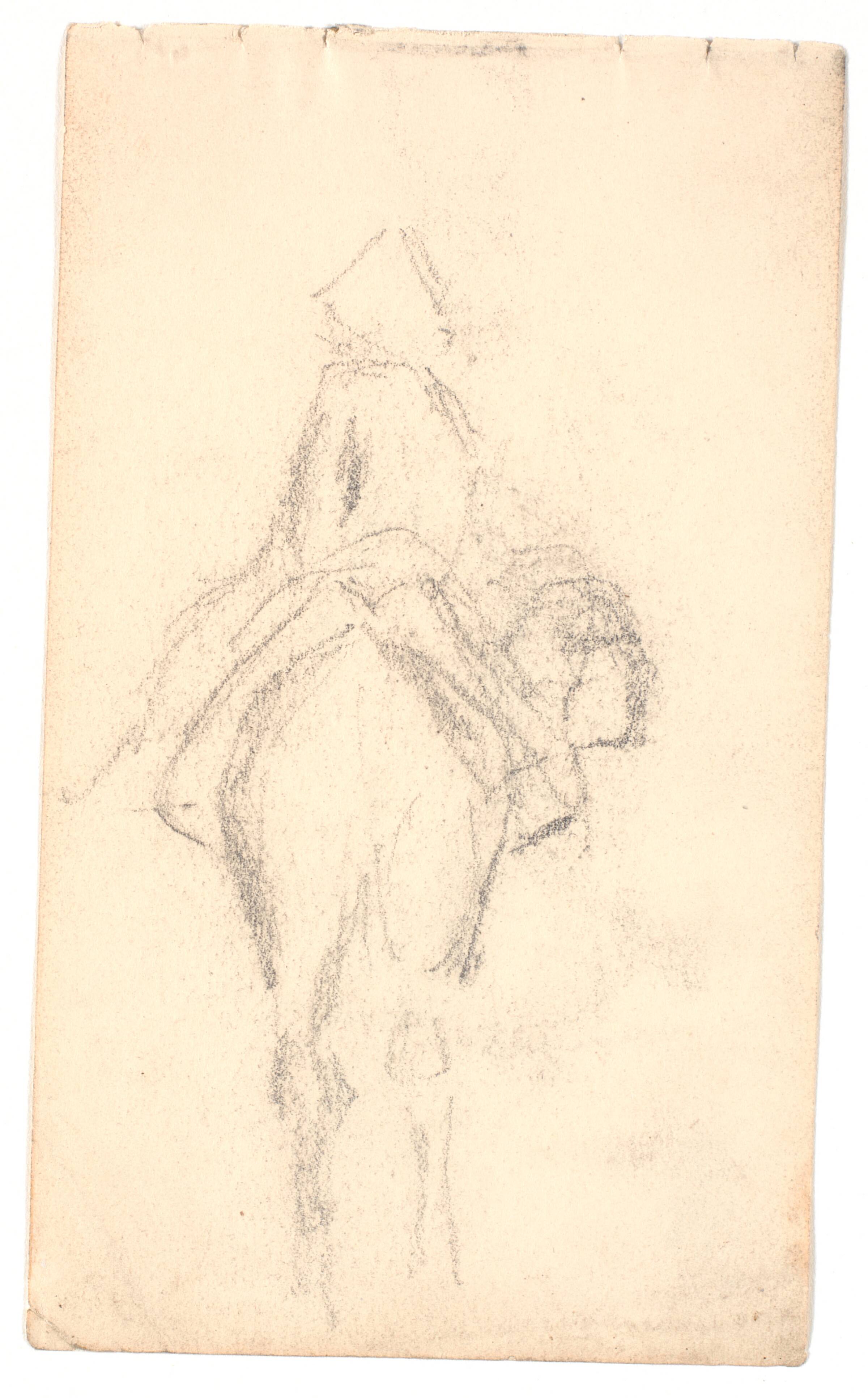 Mand på æsel, set bagfra, L.A. Ring, 1893-1895