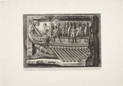 Marmorrelief med en trireme, fra Fortuna-templet i Praeneste