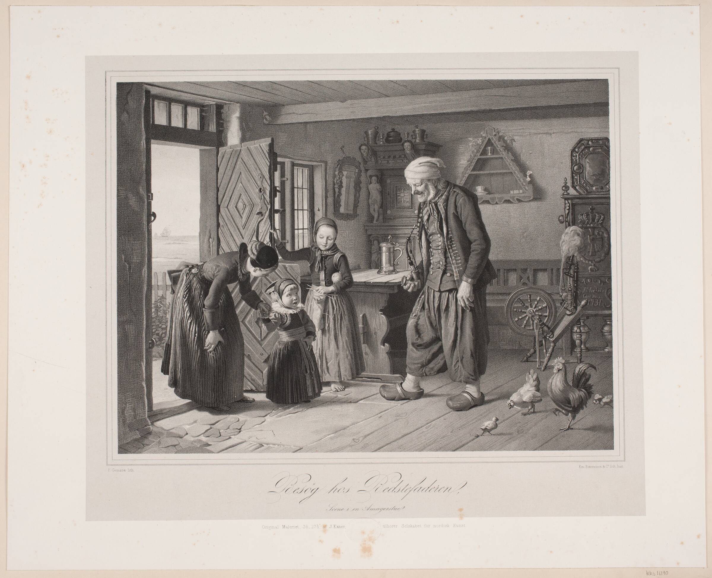 Besøg hos bedstefaderen, Peter Henrik Gemzøe, 1854