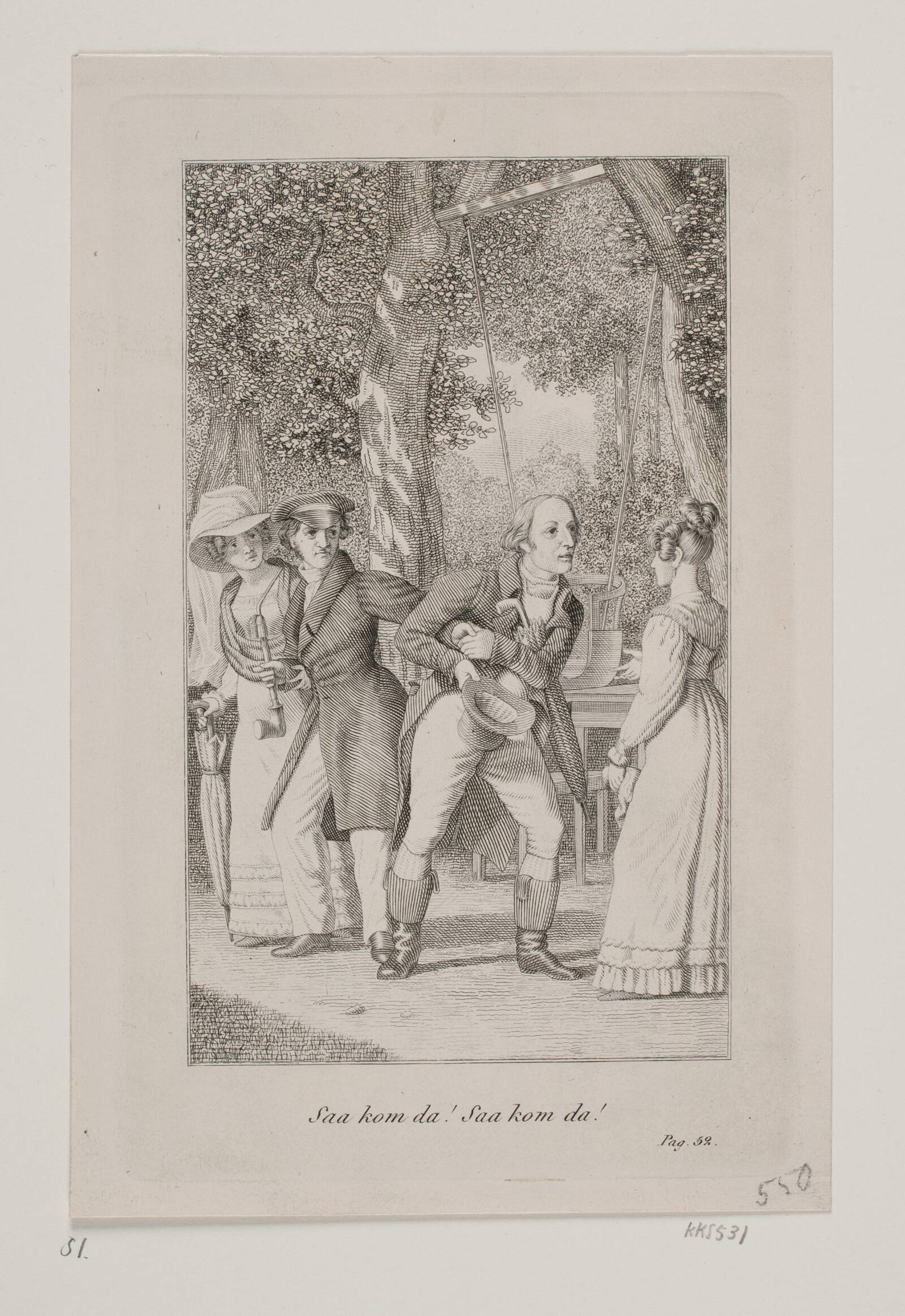 Scene af Heibergs "De uadskillelige", Erling Eckersberg, 1808-1889