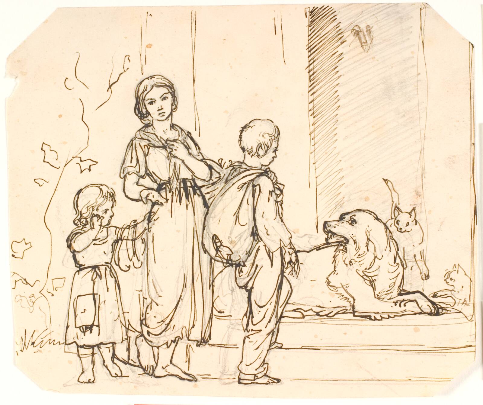Tre tiggerbørn, Lorenz Frølich, 1839