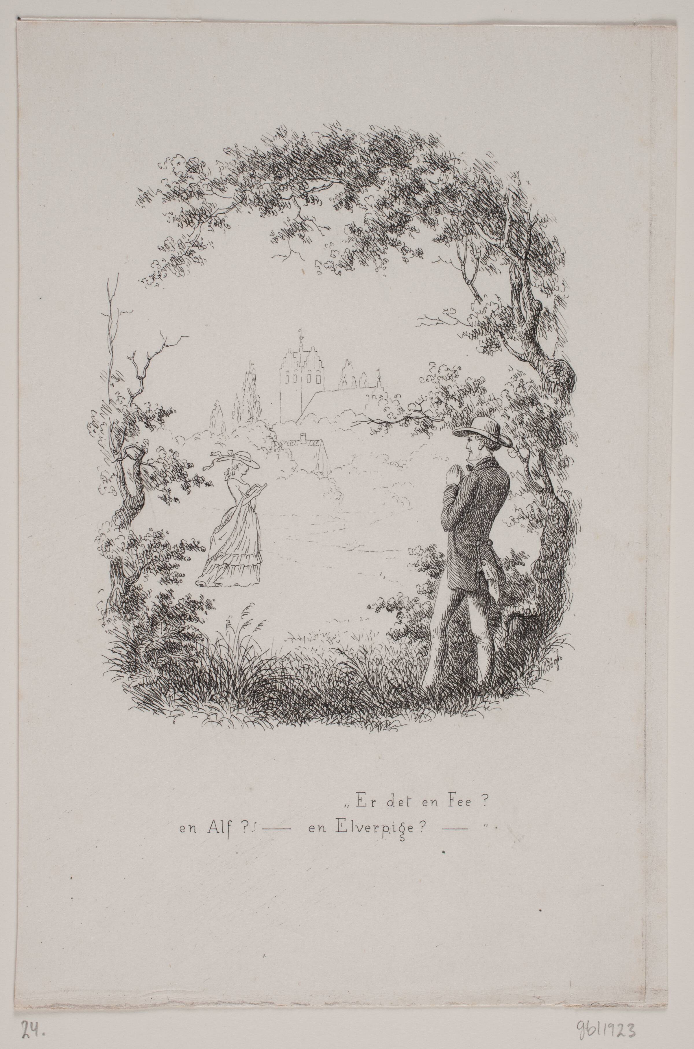 Illustration til digt af Erik Bøgh, Carl Bøgh, 1855