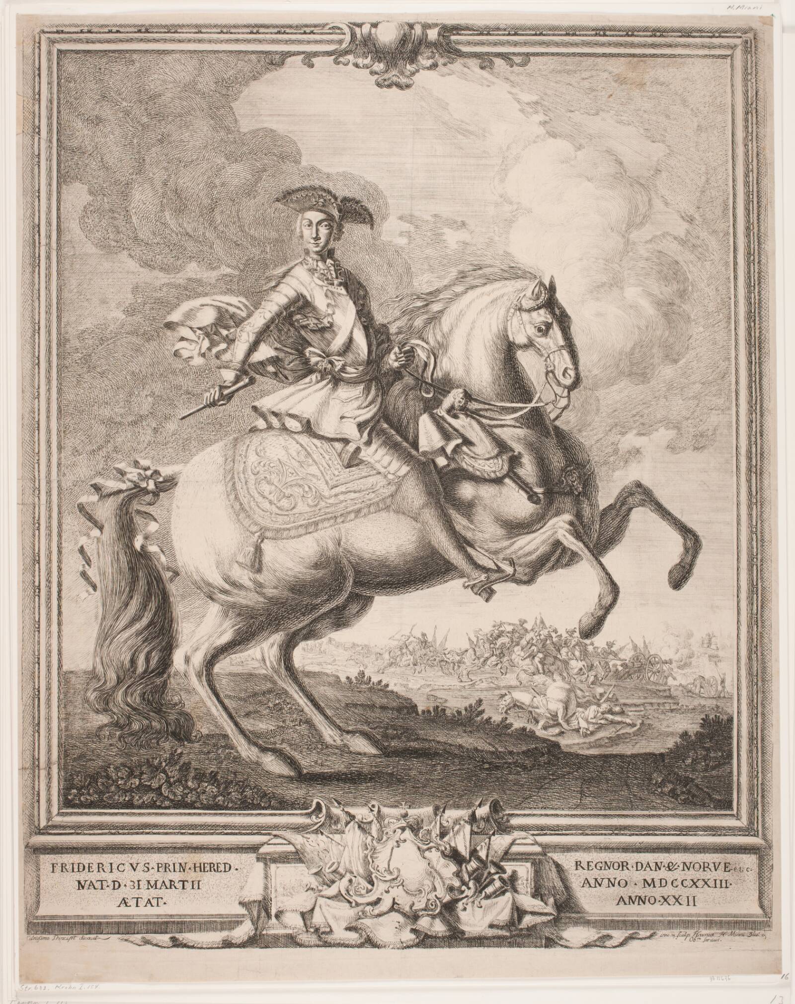 Frederik 5. som Kronprins til hest, Hieronimo Miani, 1743-1747