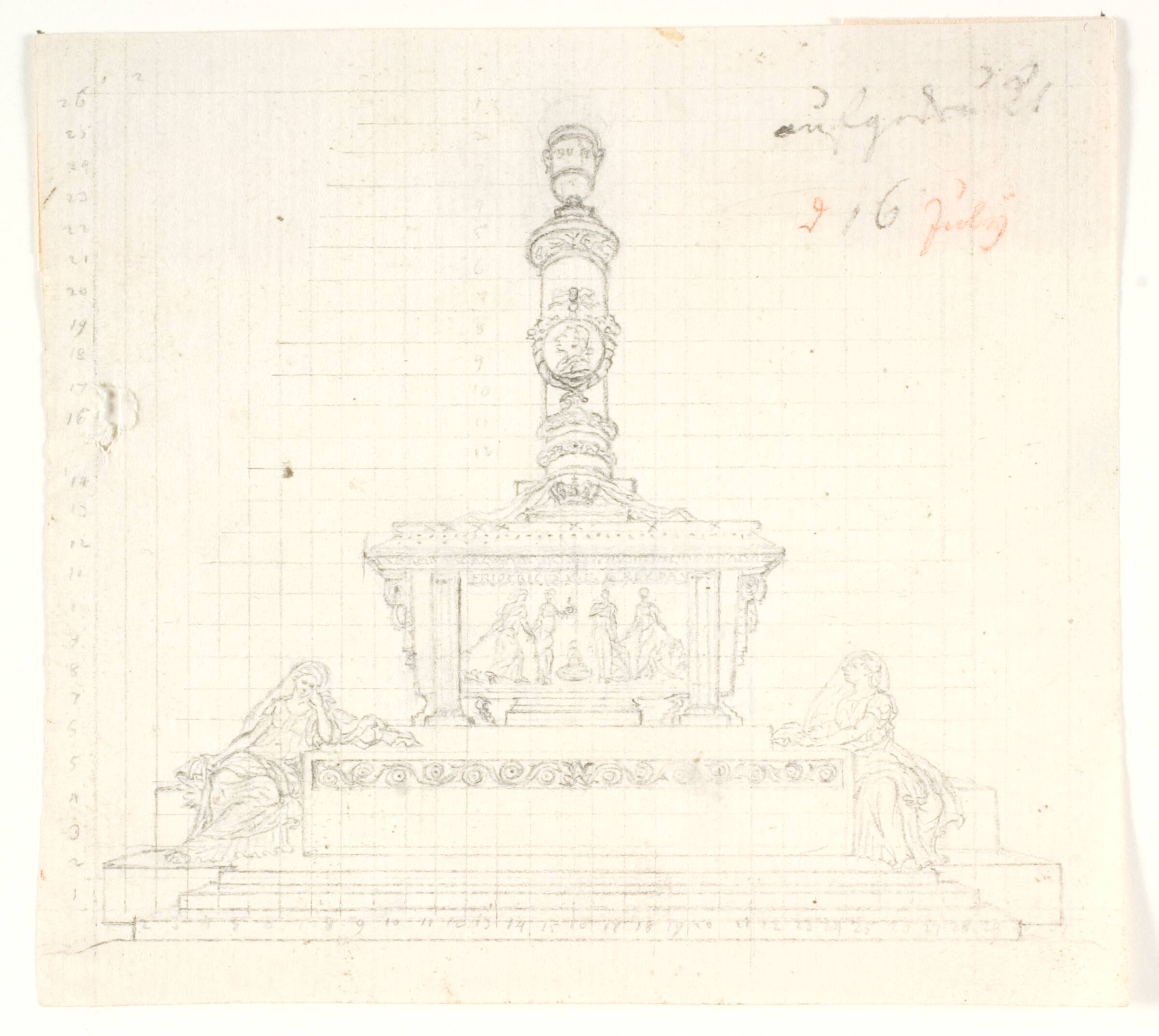 Frederik den Vs monument i Roskilde, Gerhard Ludvig Lahde, 1765-1833