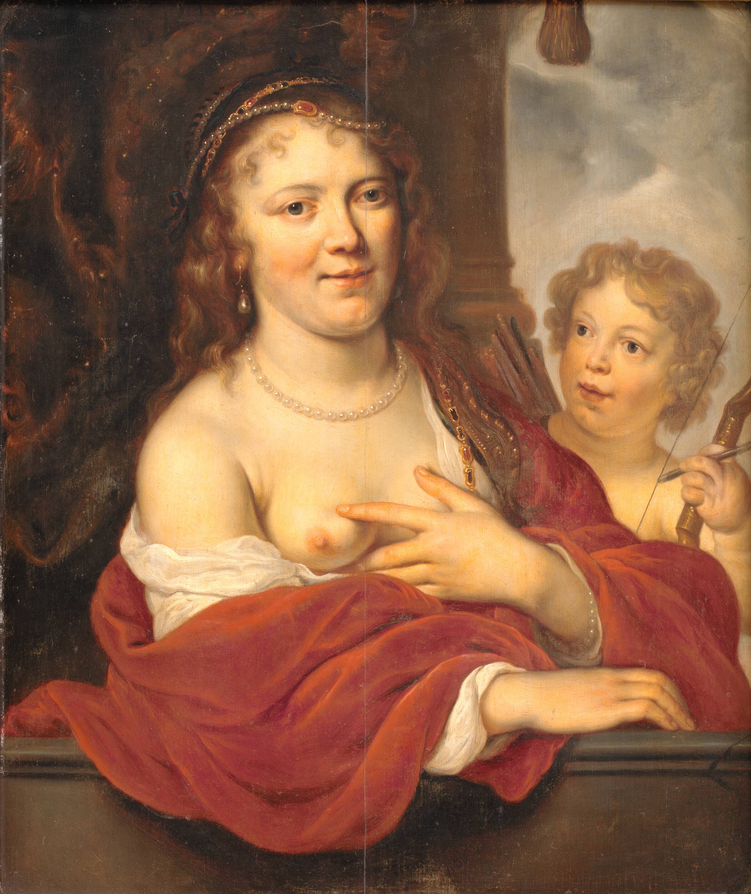 En dame og hendes barn som Venus og Amor, Govert Flinck, 1648-1649