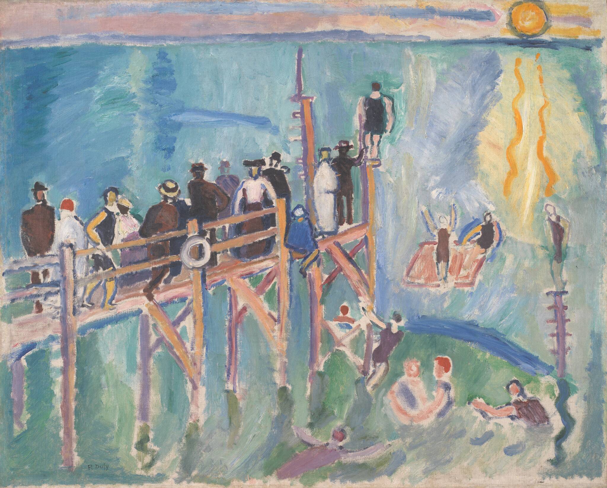 Solglimt på havet ved Sainte-Adresse, 1906, Raoul Dufy | SMK Open