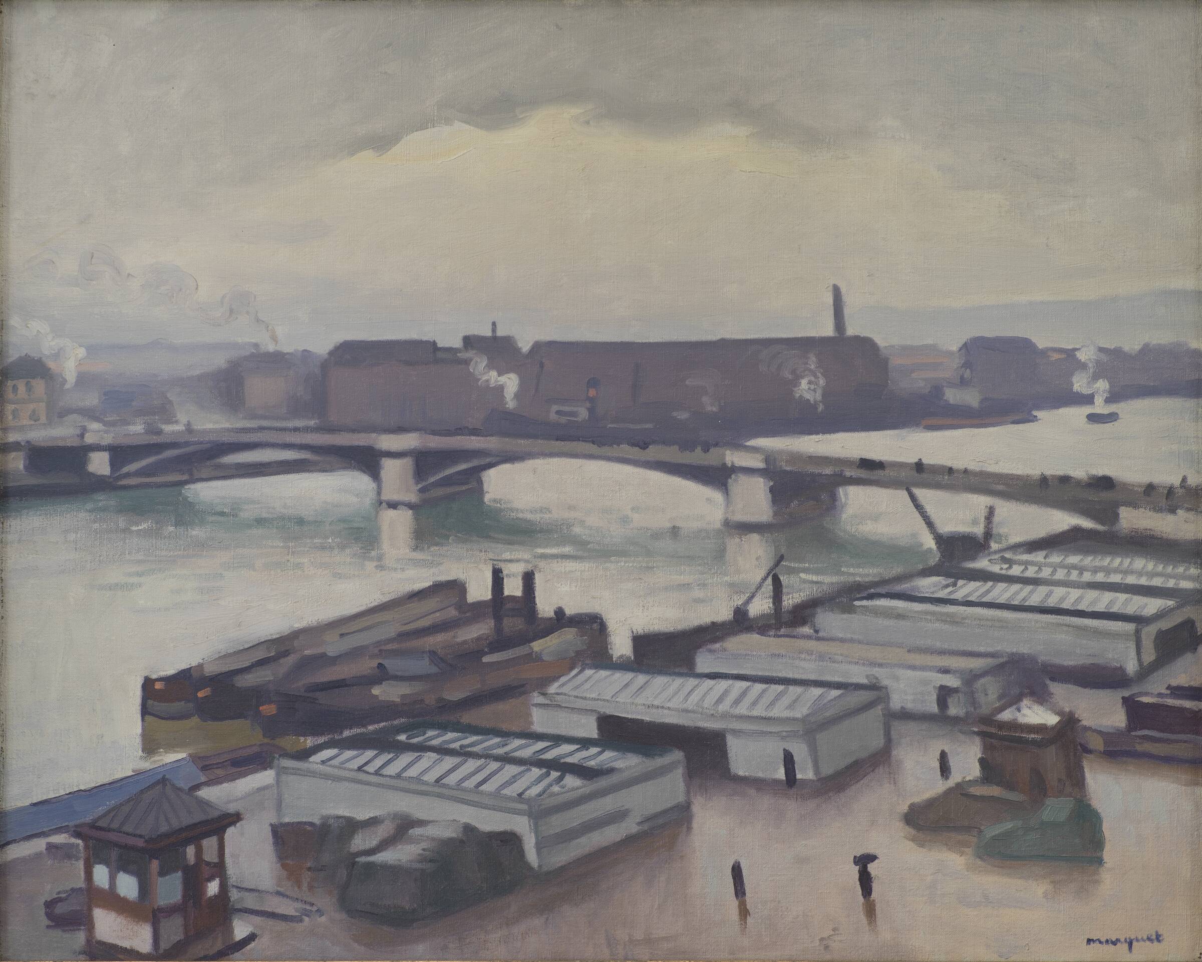 Kaj i Rouen, regnvejr, Albert Marquet, 1910-1914