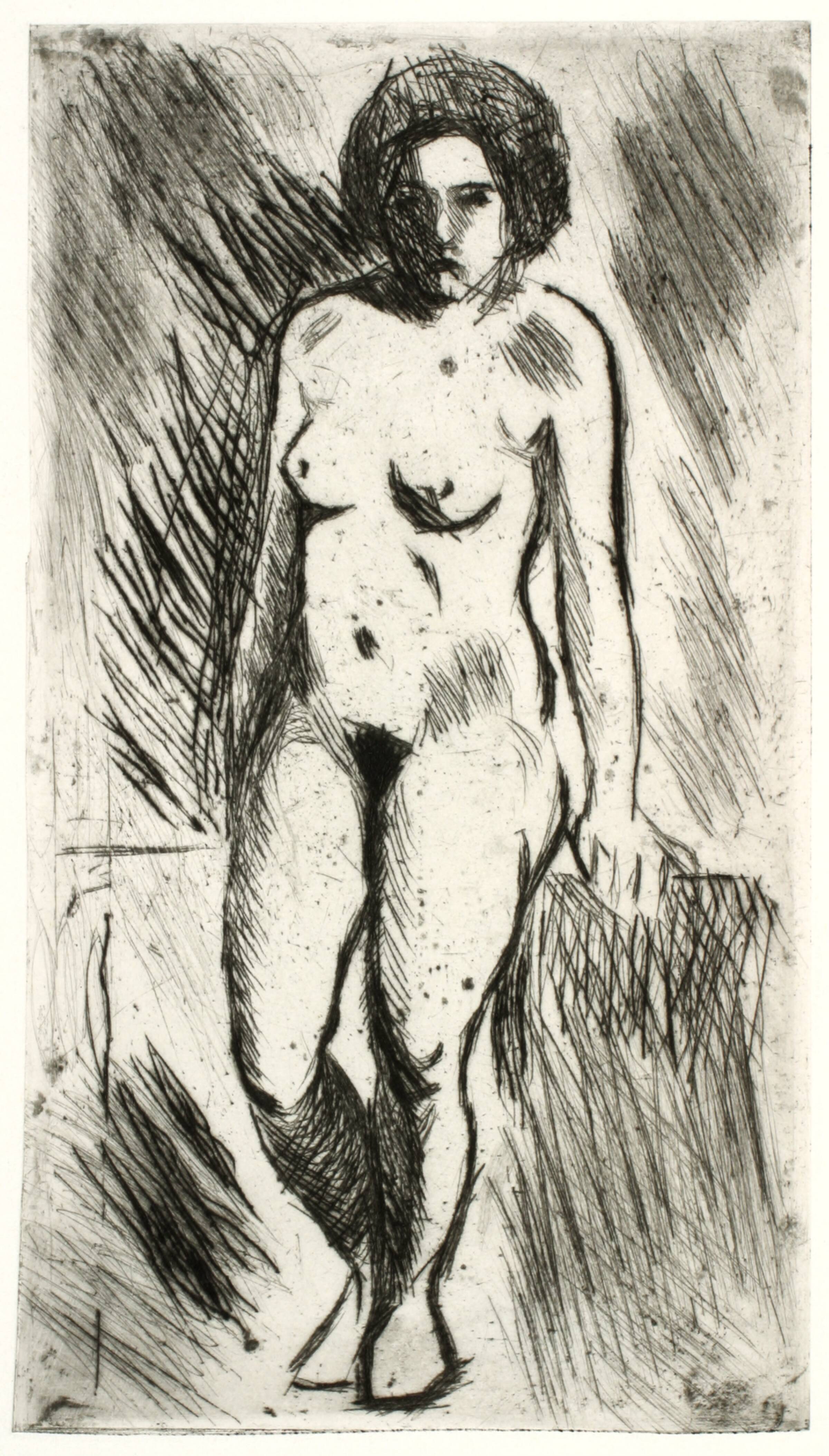 Stående nøgen kvindelig model, Kaj Ejstrup, 1930-1933