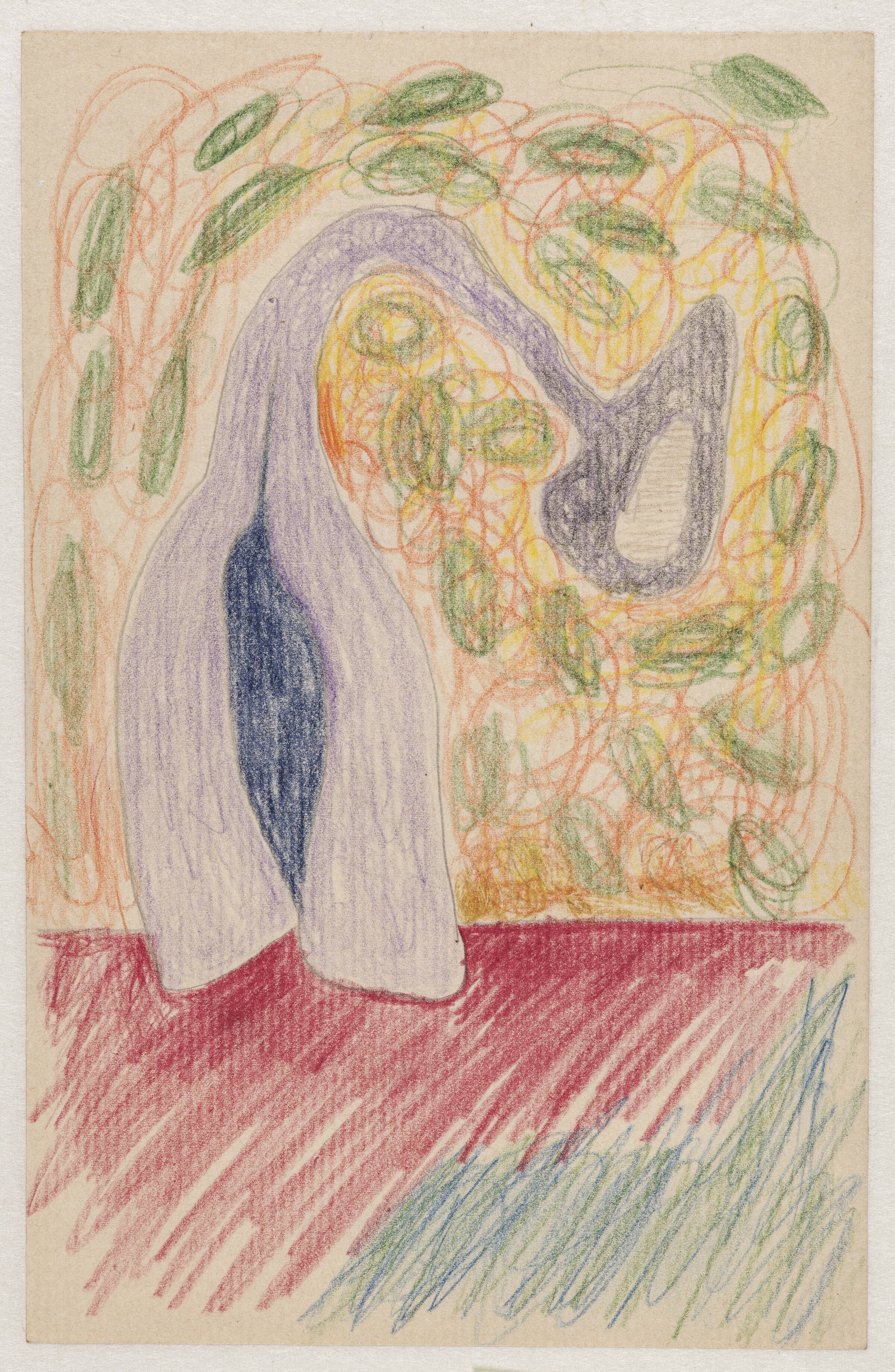 Abstrakt komposition med antropomorf figur, Sonja Ferlov Mancoba, 1930-1950