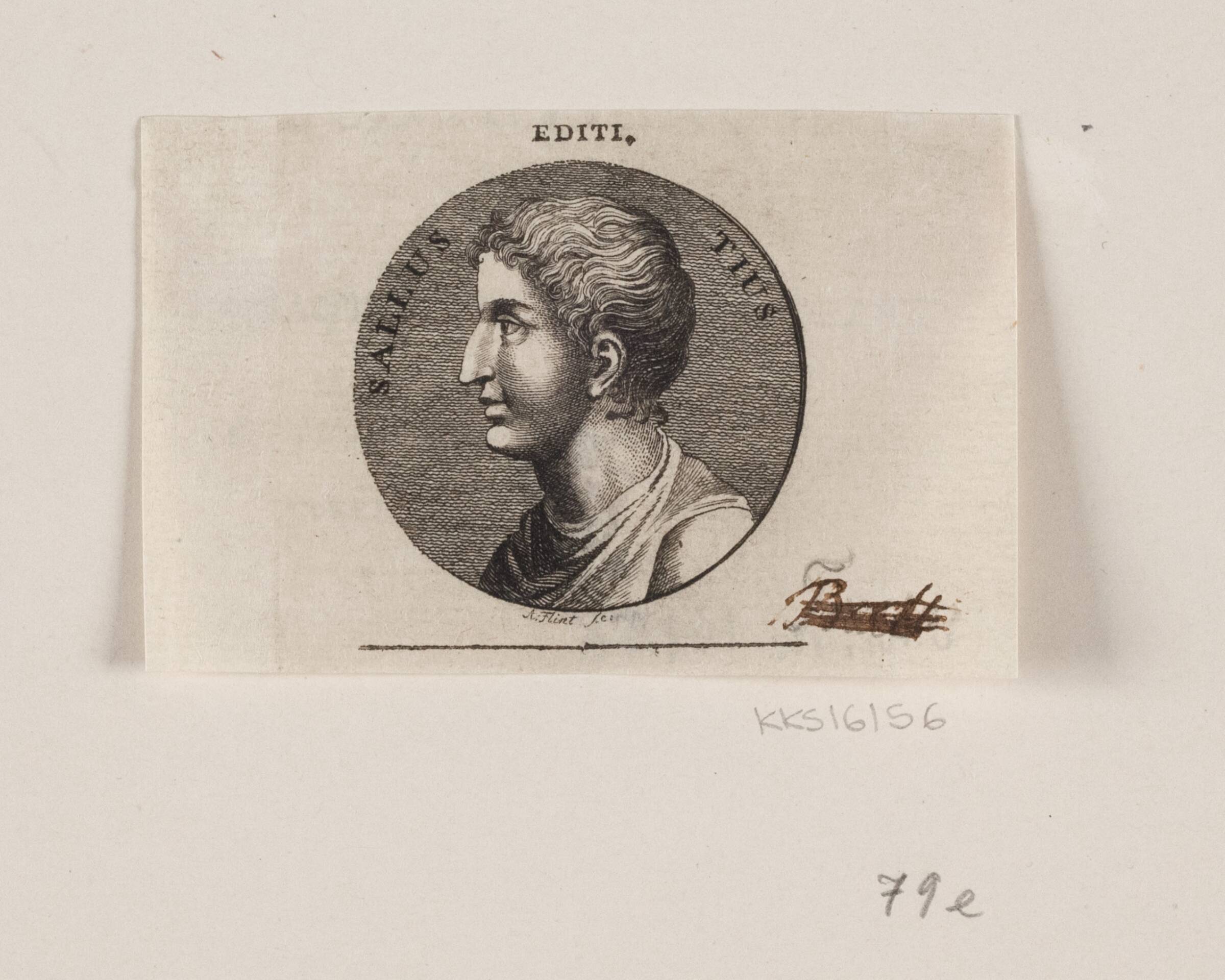 Portrætmetalje forestillende Sallustius, Andreas Flint, 1767-1824