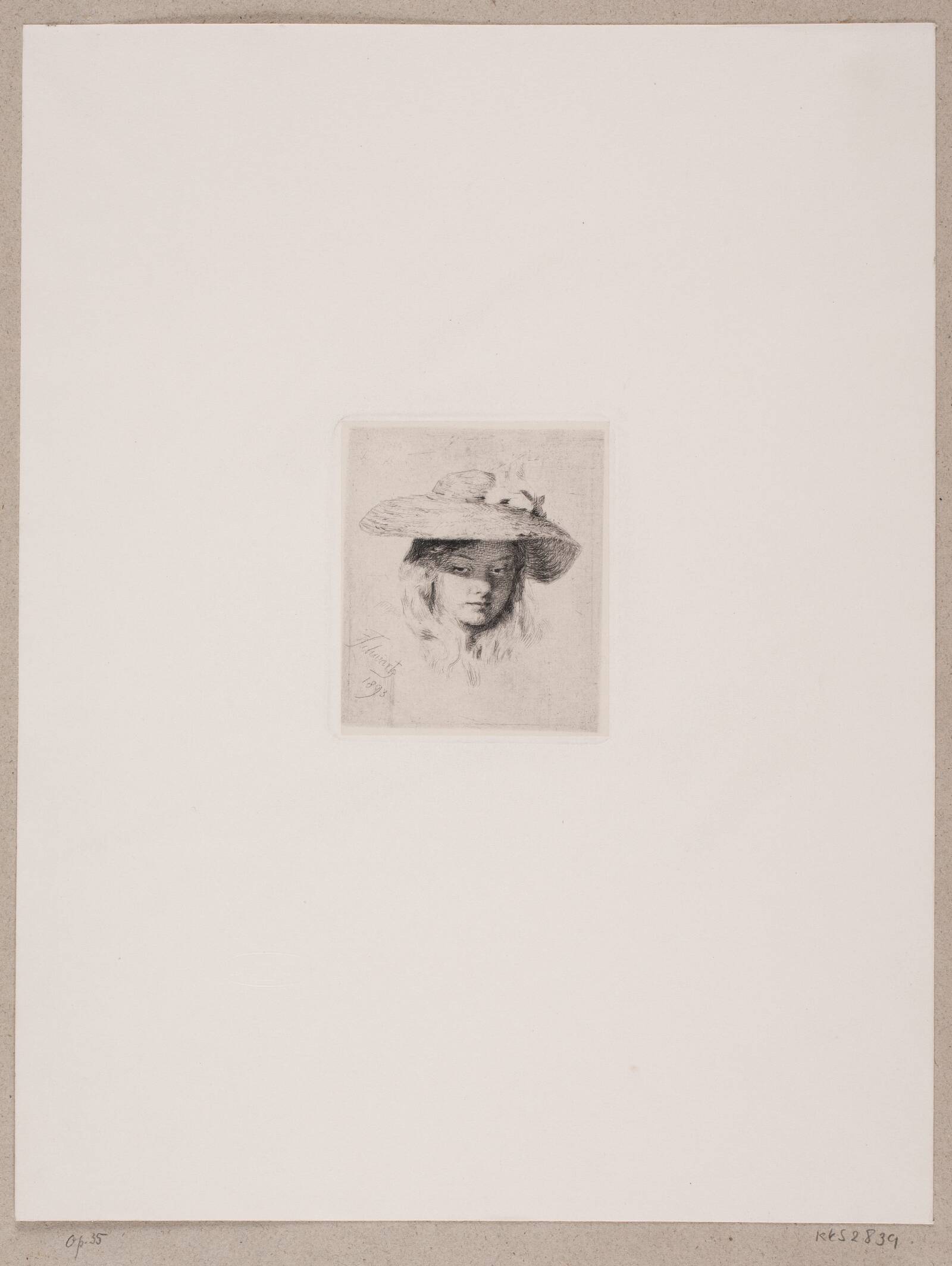 Ung pige med stråhat, Frans Schwartz, 1893