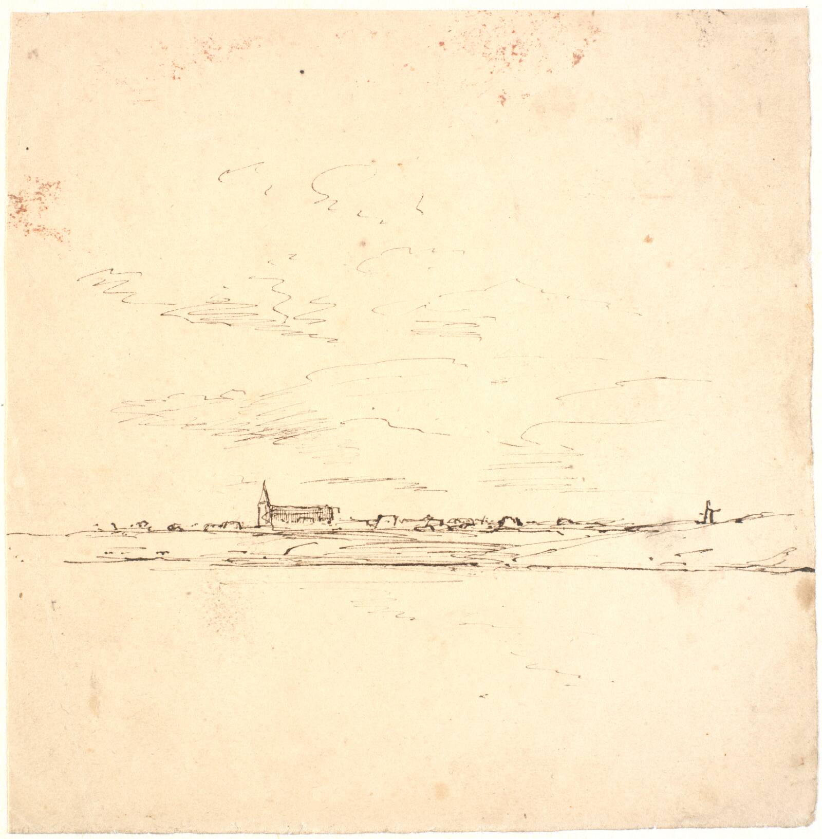 Udsigt mod Assens by, Dankvart Dreyer, 1840-1843