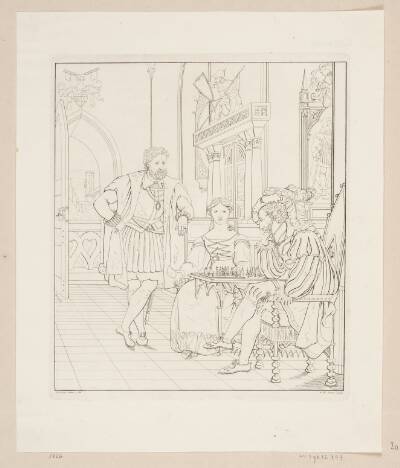 Scene fra Walter Scotts roman "Slottet Pontefact"