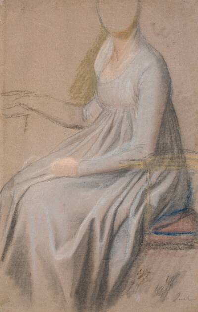 Dragtstudie til portrættet af grevinde Agnete Marie Rosencrone