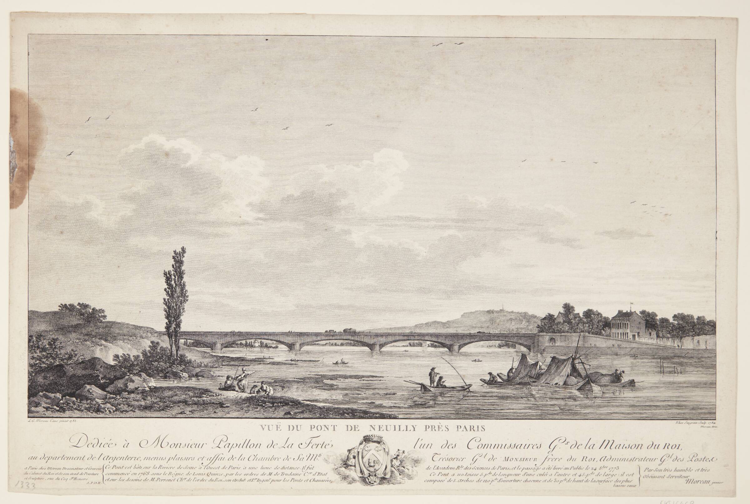 Udsigt over Pont de Neuilly (Vuë du Pont de Neuilly près Paris), Elise Saugrain, 1783