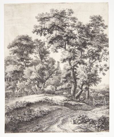 Landevej med familie, der gør holdt