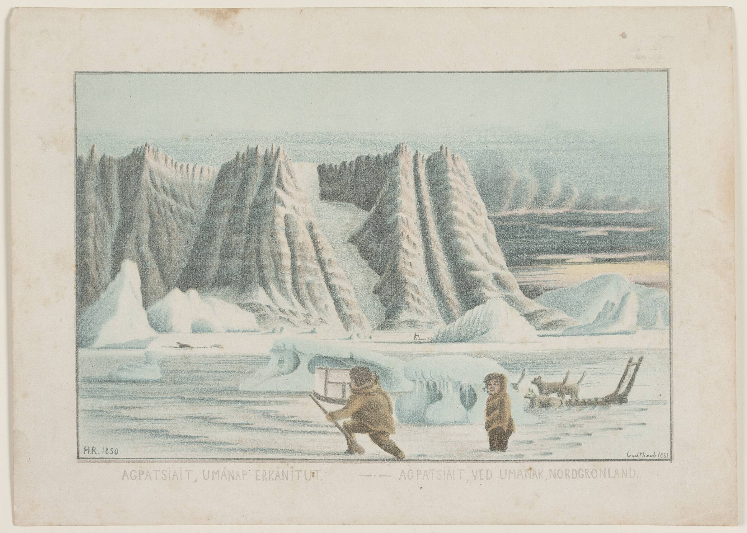 "Agpatsiait, Umánap erkânîtut. Agpatsiait, ved Umanak, Nordgrønland", Lars Møller, 1861