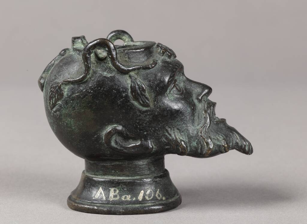 Olielampe. Satyrhoved(?), Ubekendt, 1500-1525