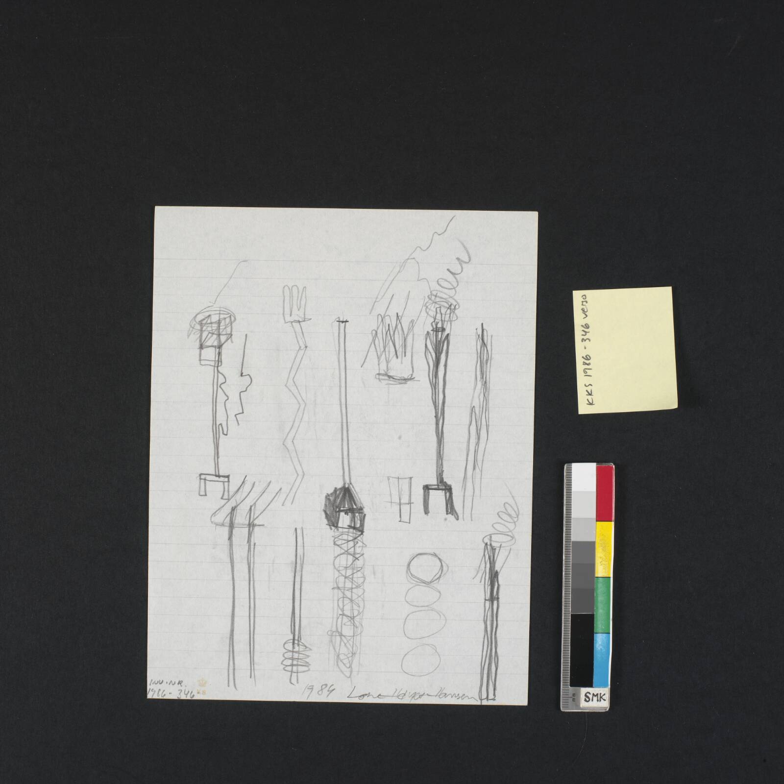 Tegning, Lone Høyer Hansen, 1984