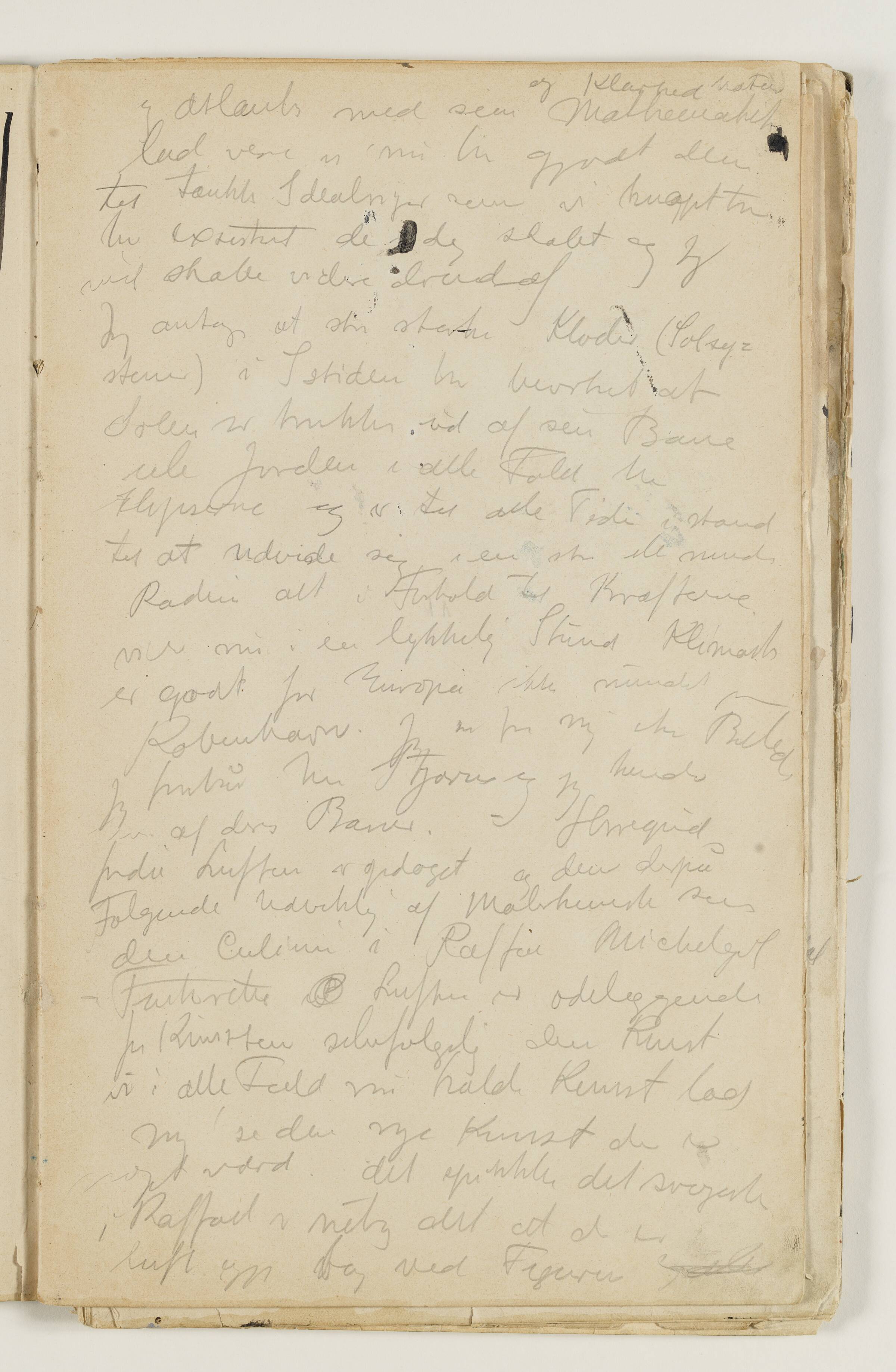 Notater om himmellegemers konstellationer og mulige indvirkning på klimaforhold, J.A. Jerichau, 1913-1914