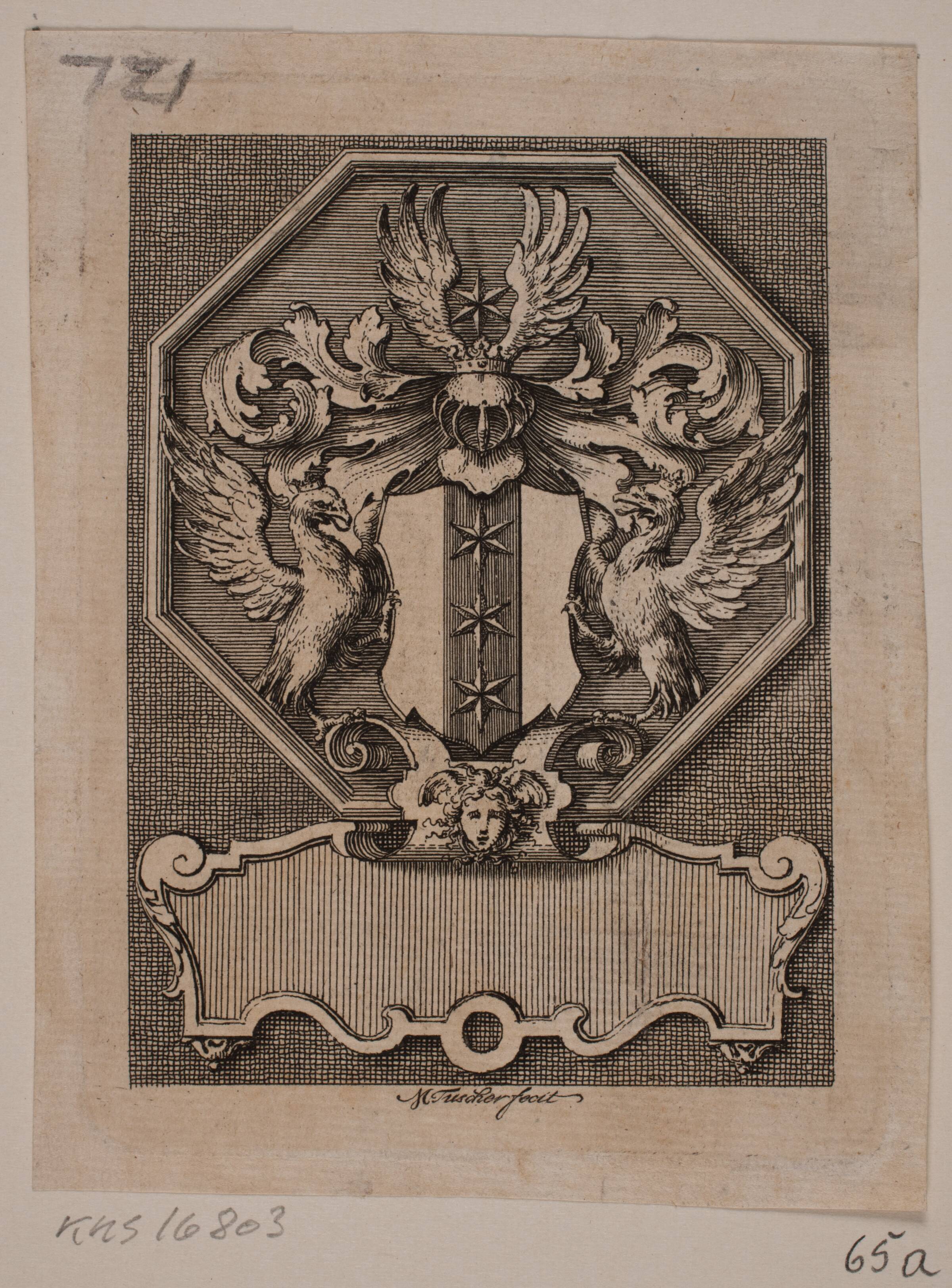Hjelmstjernes ekslibris, Marcus Tuscher, 1725-1749