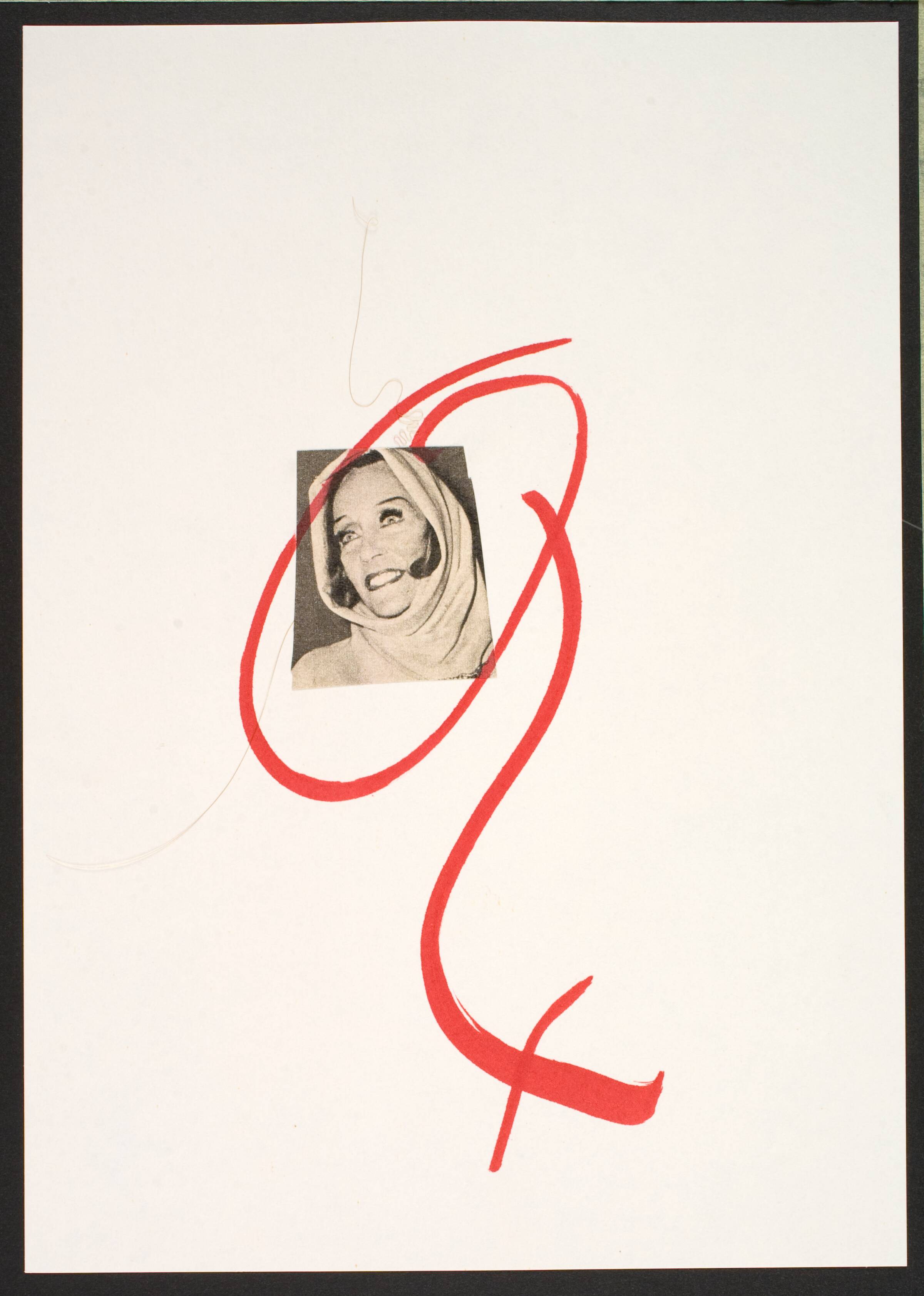 Udklip på papir med kvindetegnet, Lene Adler Petersen, 1974