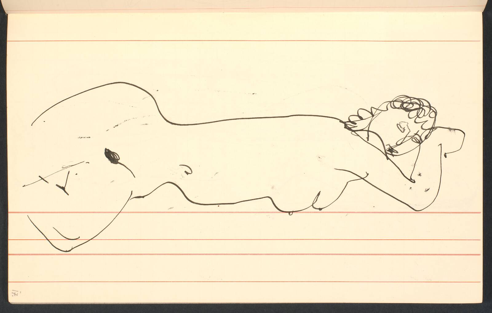Stående nøgen model, halvfigur, Gottfred Eickhoff, 1955
