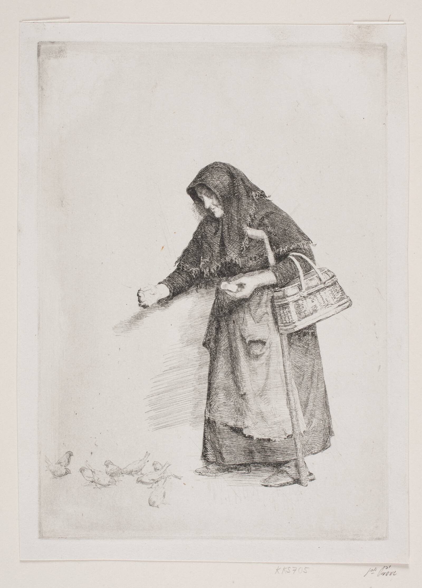 Konen med spurvene, Carl Bloch, 1886
