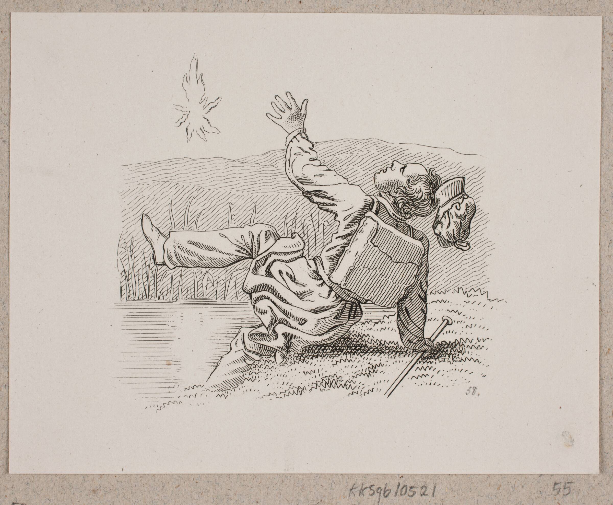 Lygtemanden og vandreren, Oluf Olufsen Bagge, 1831-1833