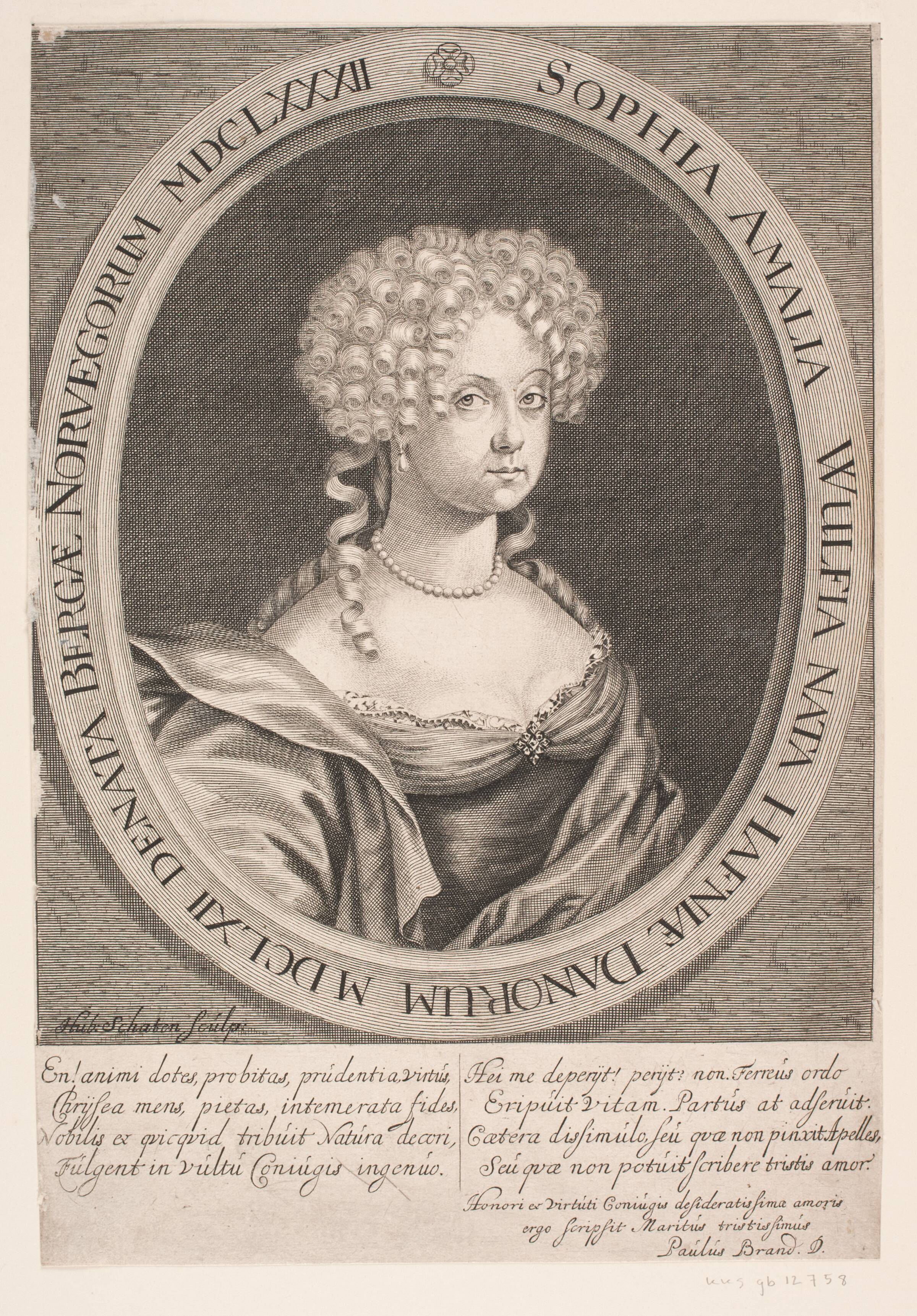 Sophie Amalie Wulf, Hubert Schaten, 1684-1685