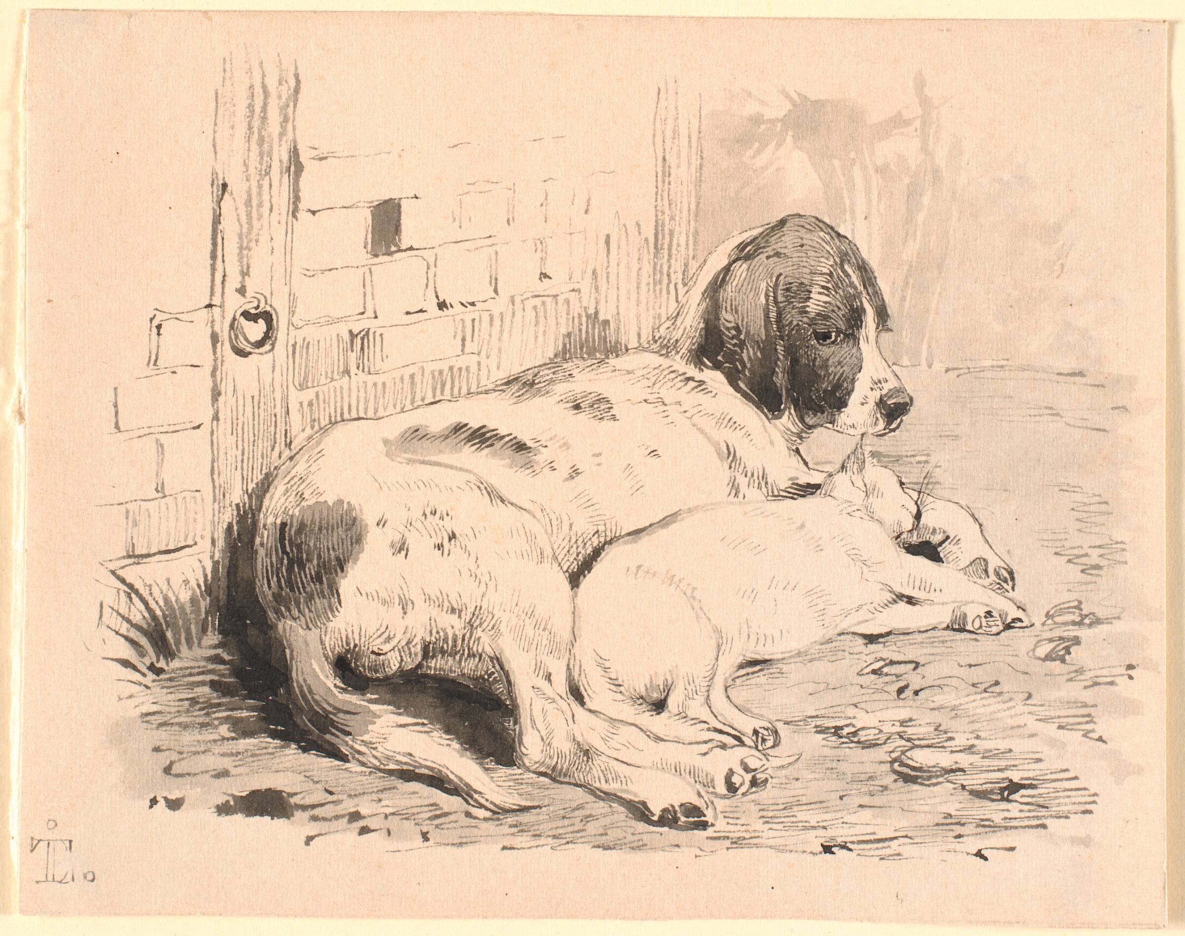 De to venner, Johan Thomas Lundbye, 1843