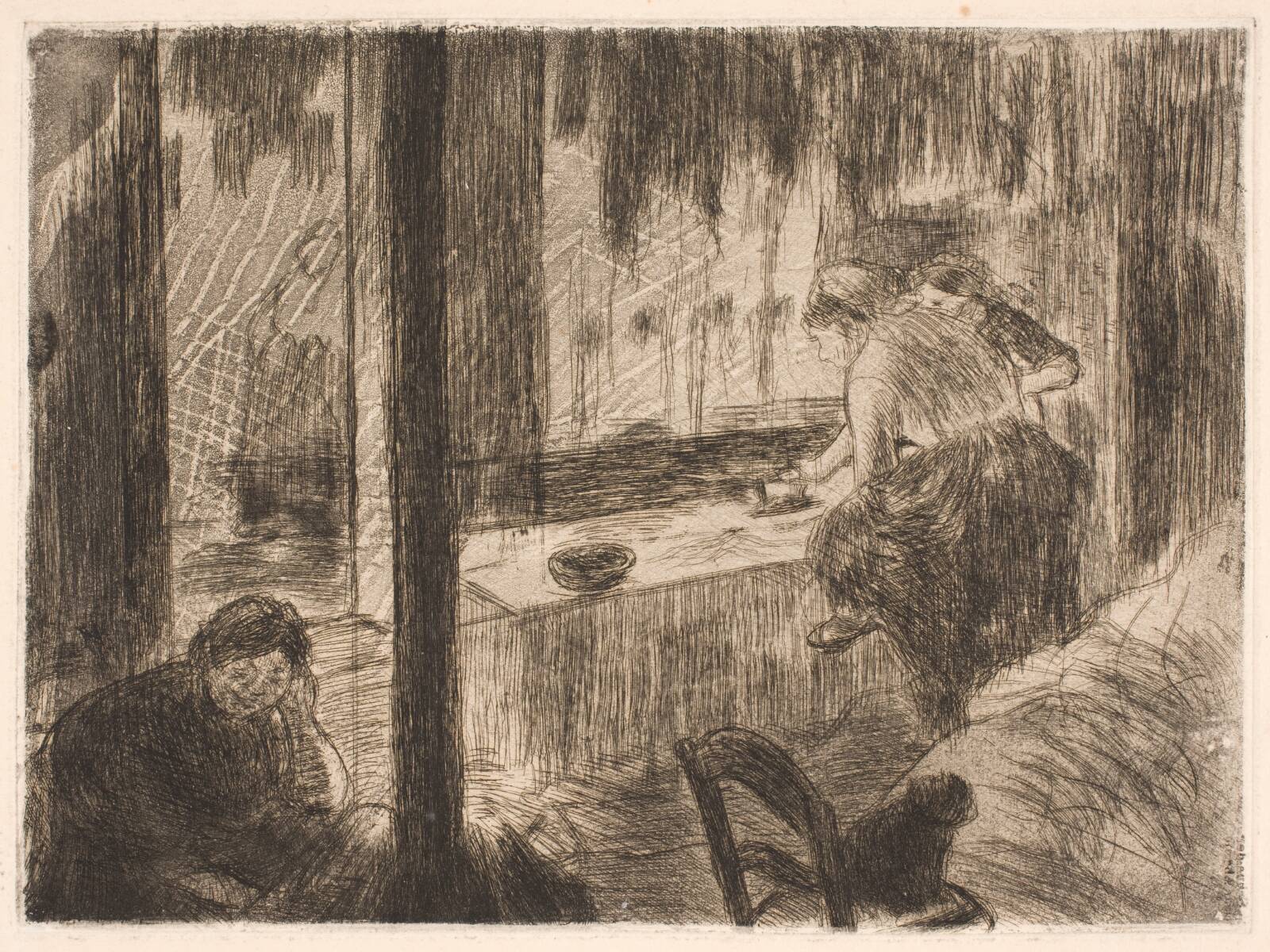 Vaskekonerne (strygningen), Edgar Degas, 1878-1881