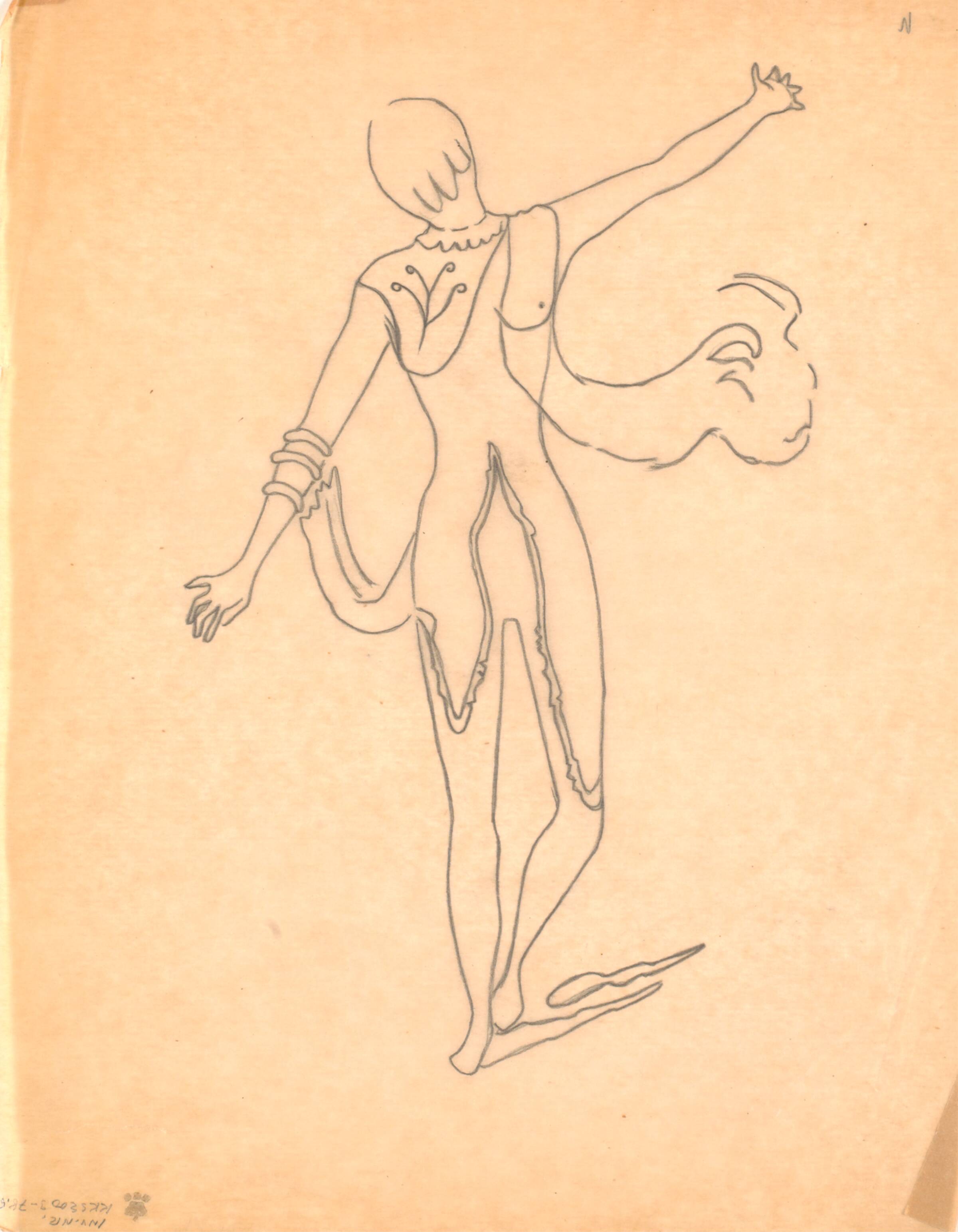 Kærlighedens triumf. Kostumeskitse, Wilhelm Freddie, 1940