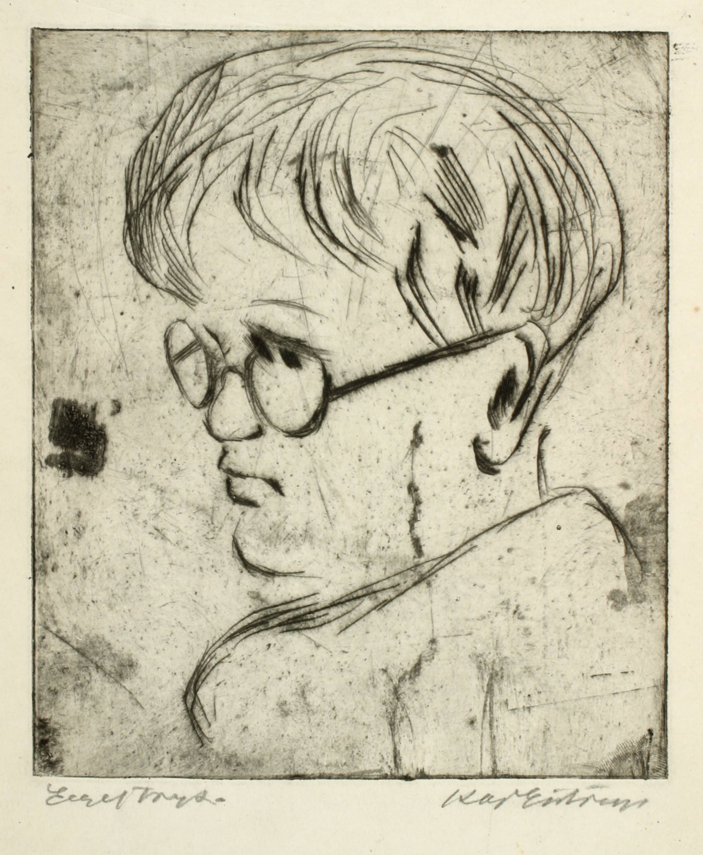 Portræt af en mand med briller, Kaj Ejstrup, 1933-1936