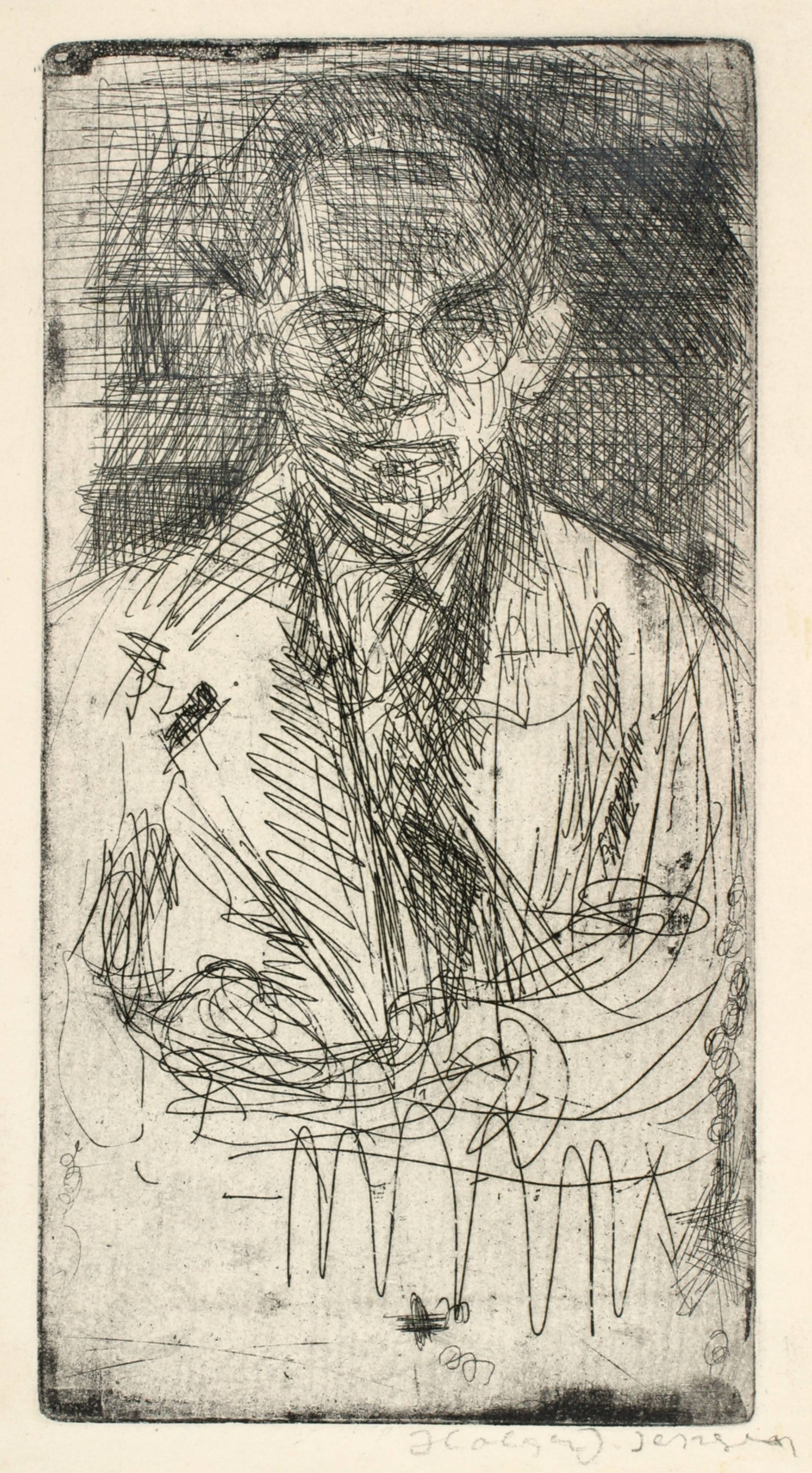 Selvportræt, Holger J. Jensen, 1956