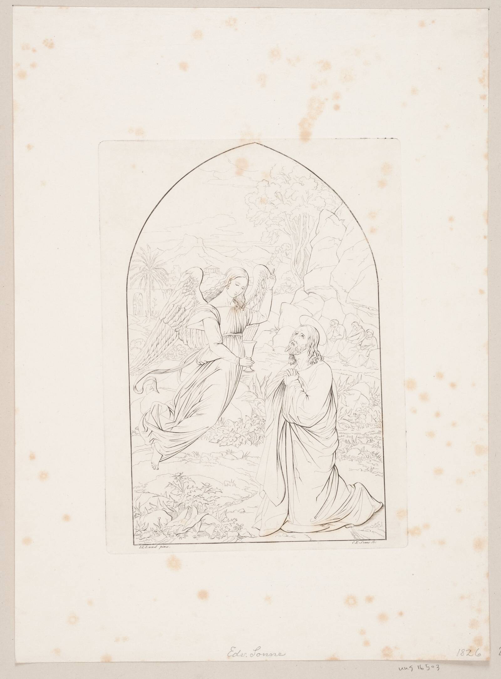 Kristus i Getsemane have, Edvard Sonne, 1828