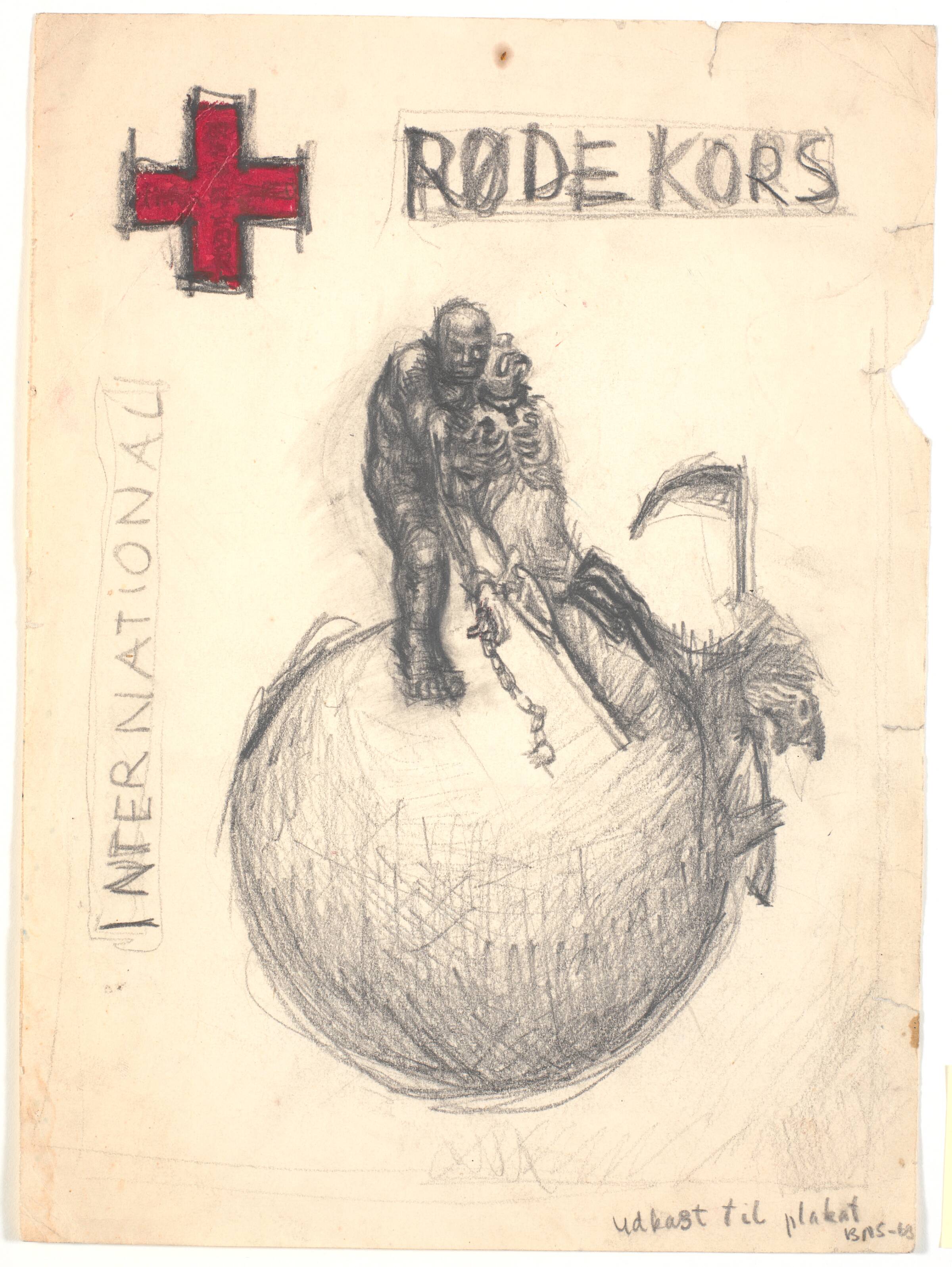 Udkast til International Røde Kors plakat, Bjørn Nørgaard, 1963